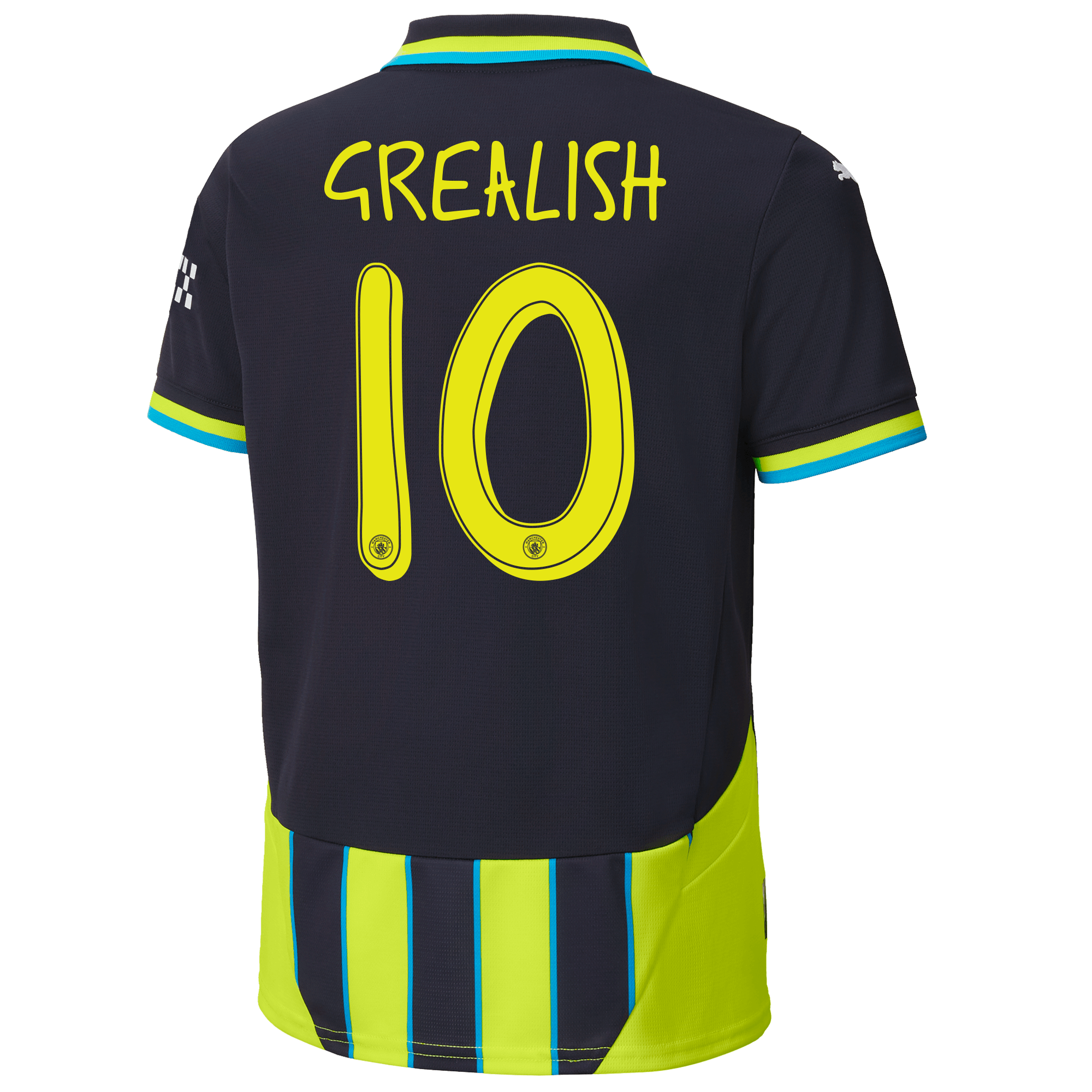 kinder manchester city away jersey newnavy 202425 with grealish 10 printing | Offizieller Manchester City Store
