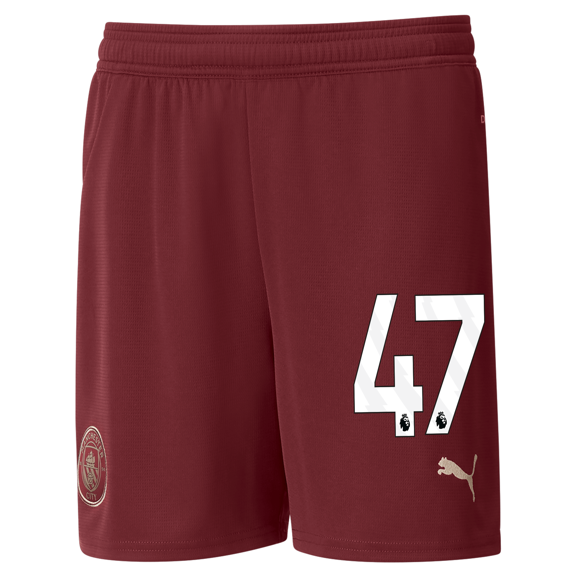 kinder manchester city football shorts burgundy 202425 with 47 | Offizieller Manchester City Store