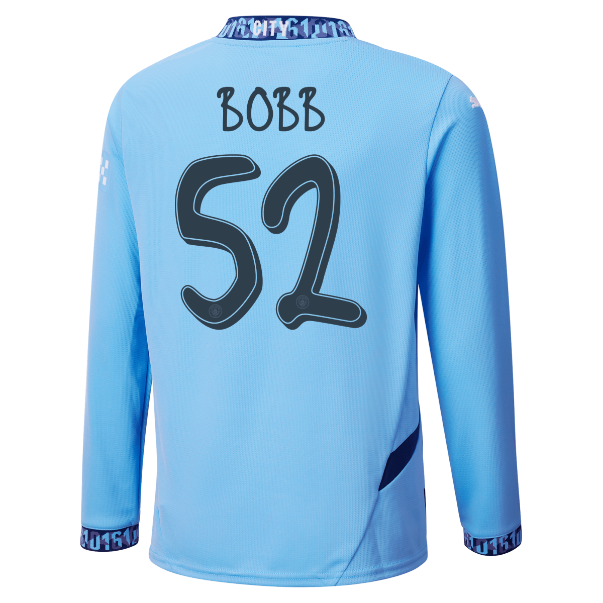 kinder manchester city heimtrikot langarm 202425 mit bobb 52 aufdruck | Offizieller Manchester City Store