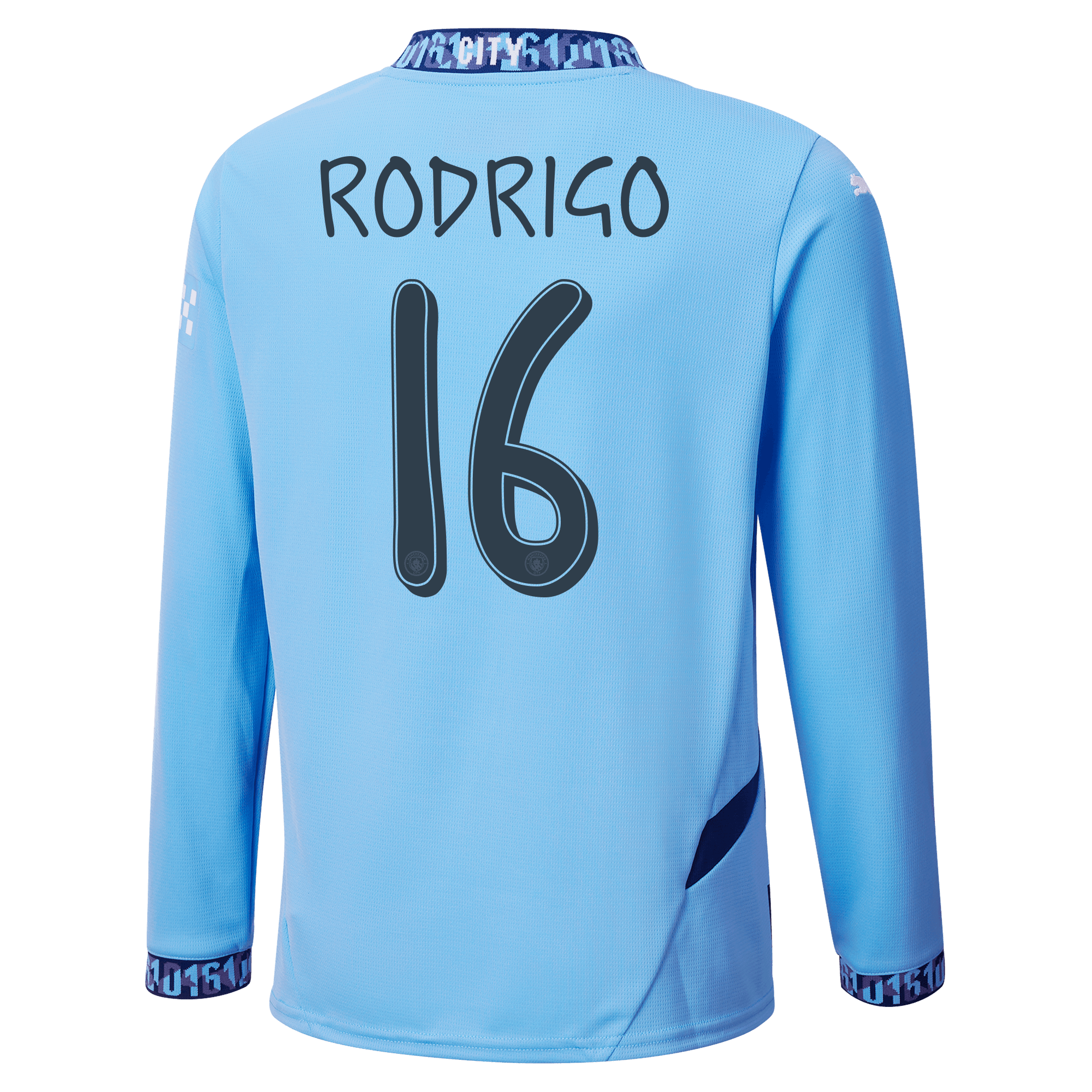 kinder manchester city heimtrikot langarm 202425 mit rodrigo 16 aufdruck | Offizieller Manchester City Store
