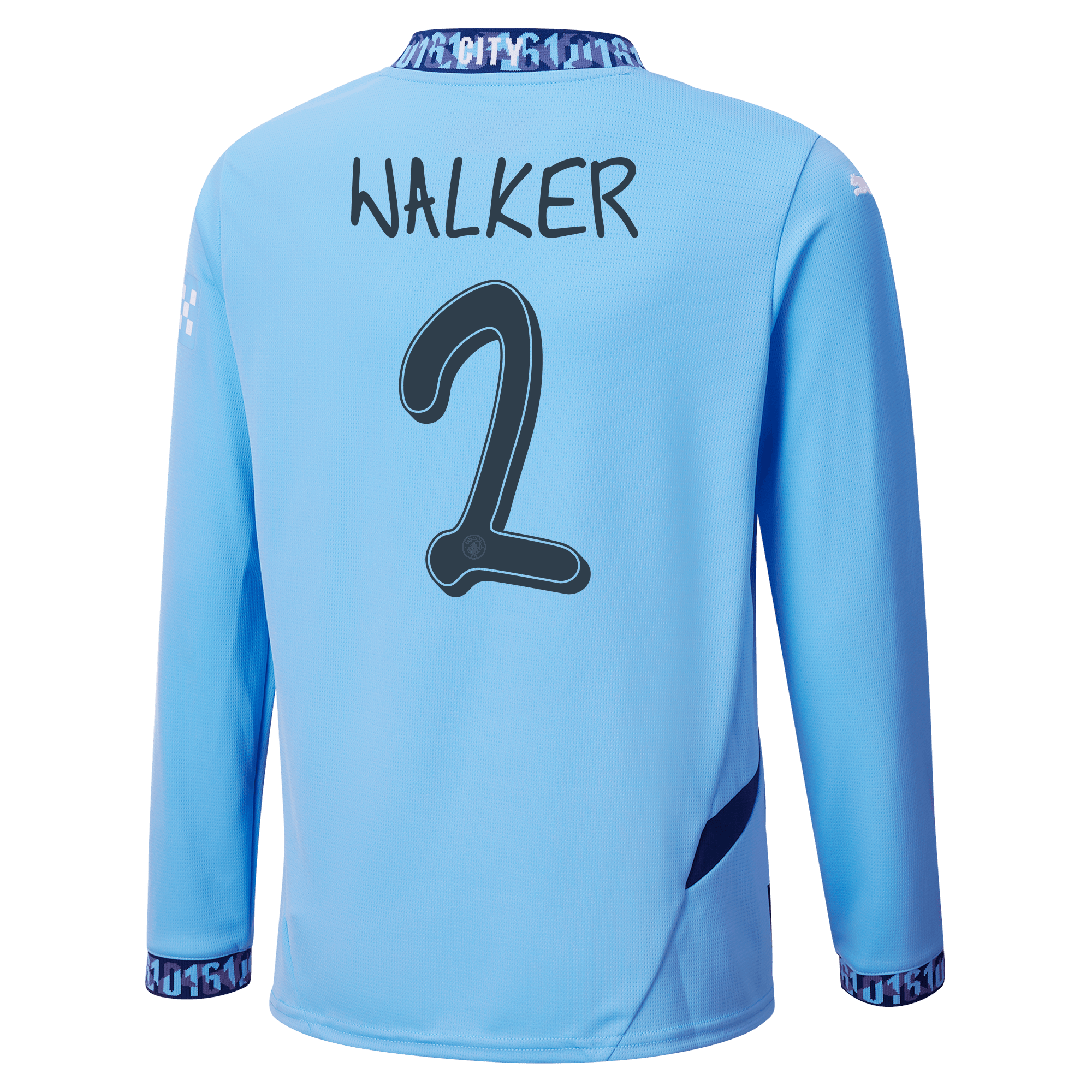 kinder manchester city heimtrikot langarm 202425 mit walker 2 aufdruck | Offizieller Manchester City Store