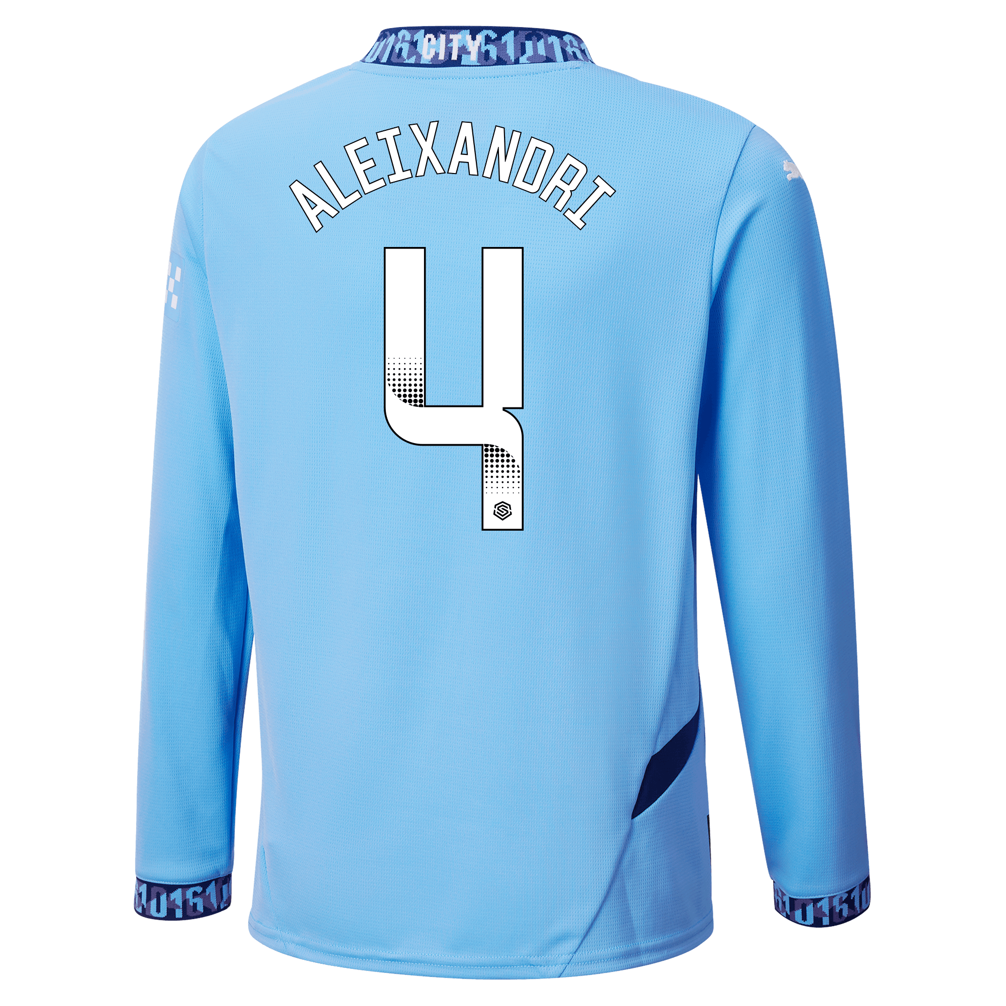kinder manchester city heimtrikot langarm teamlightblue 202425 mit aleixandri 4 aufdruck | Offizieller Manchester City Store