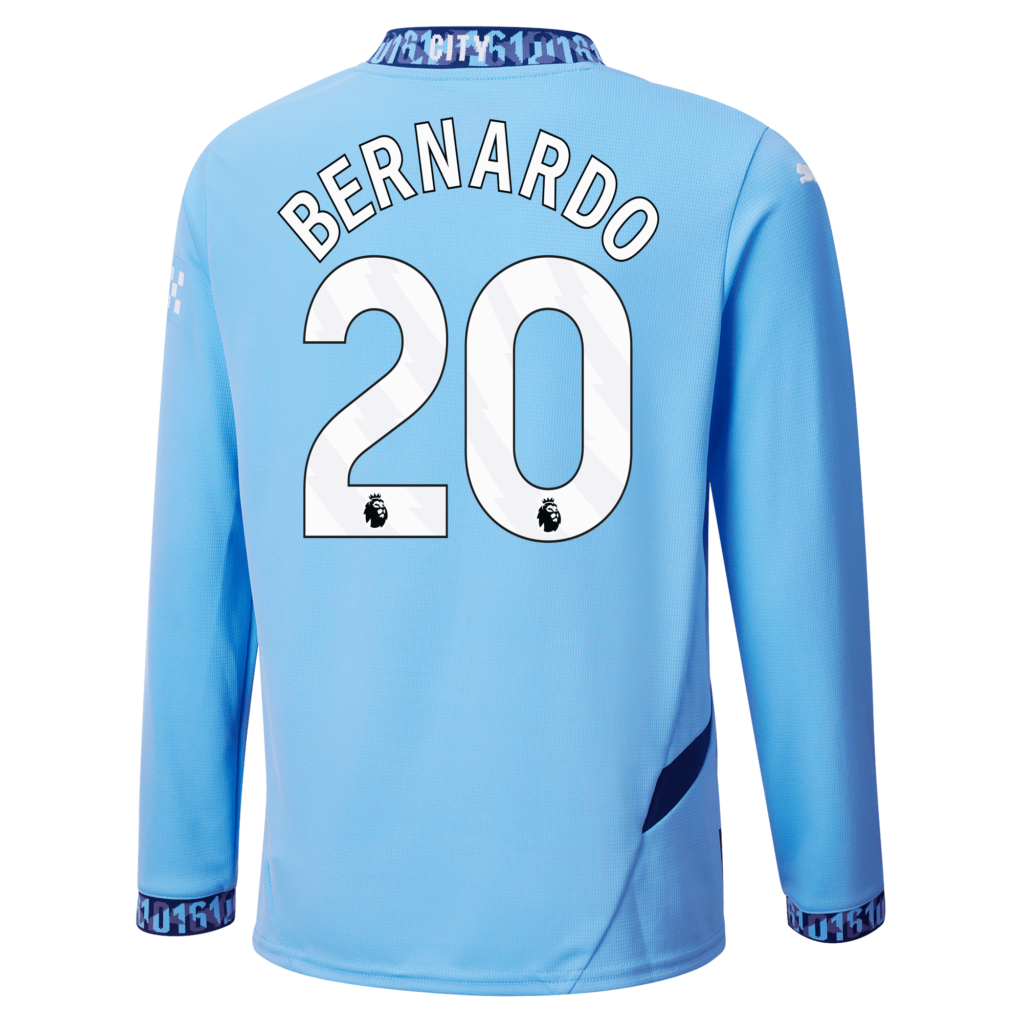 kinder manchester city heimtrikot langarm teamlightblue 202425 mit bernardo 20 aufdruck | Offizieller Manchester City Store