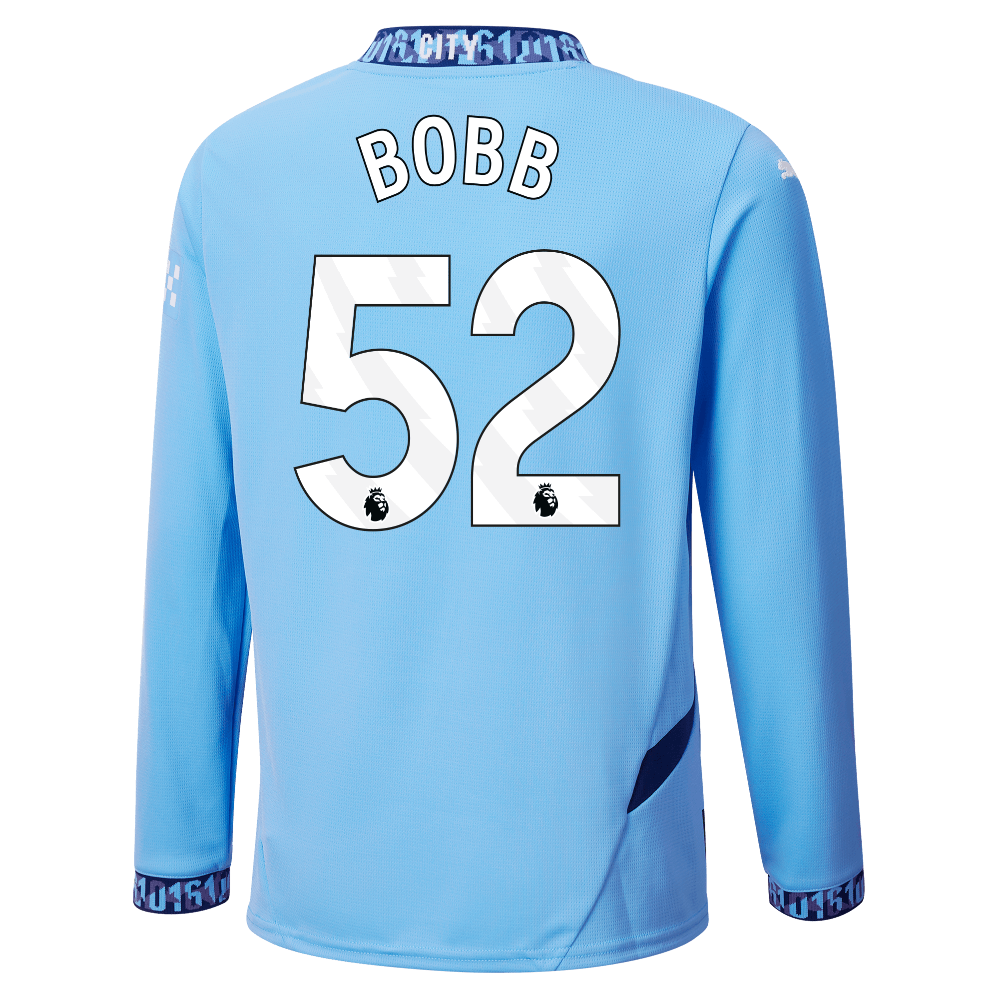 kinder manchester city heimtrikot langarm teamlightblue 202425 mit bobb 52 aufdruck | Offizieller Manchester City Store