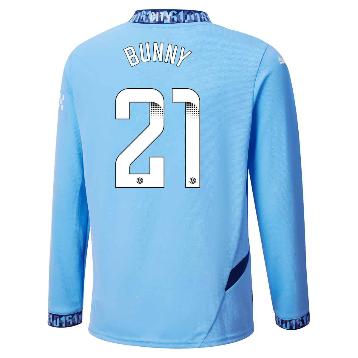 kinder manchester city heimtrikot langarm teamlightblue 202425 mit bunny 21 aufdruck | Offizieller Manchester City Store