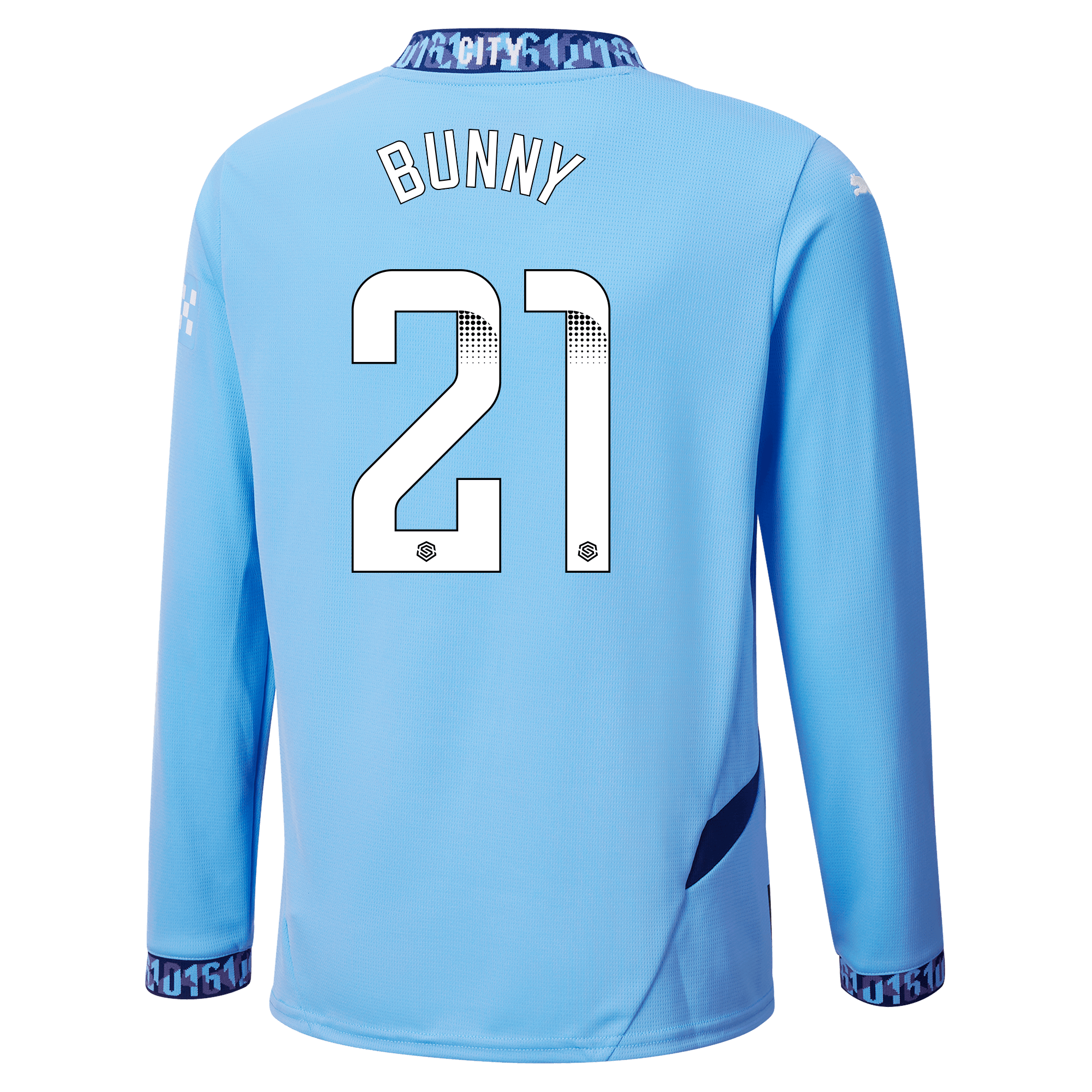 kinder manchester city heimtrikot langarm teamlightblue 202425 mit bunny 21 aufdruck | Offizieller Manchester City Store