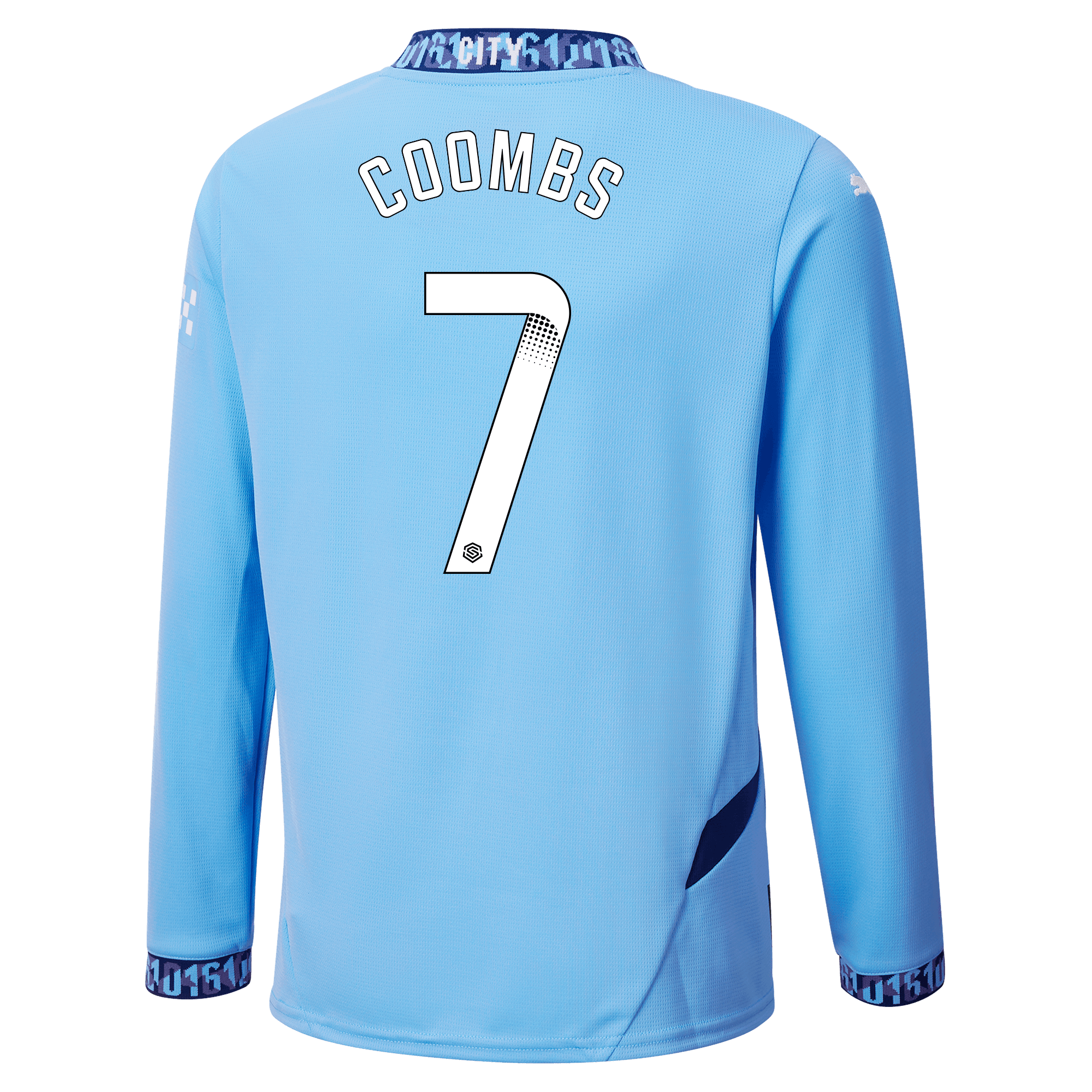 kinder manchester city heimtrikot langarm teamlightblue 202425 mit coombs 7 aufdruck | Offizieller Manchester City Store