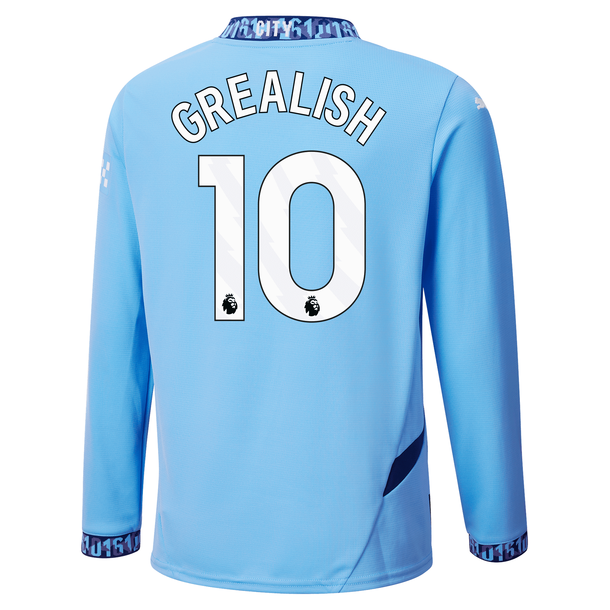 kinder manchester city heimtrikot langarm teamlightblue 202425 mit grealish 10 aufdruck | Offizieller Manchester City Store