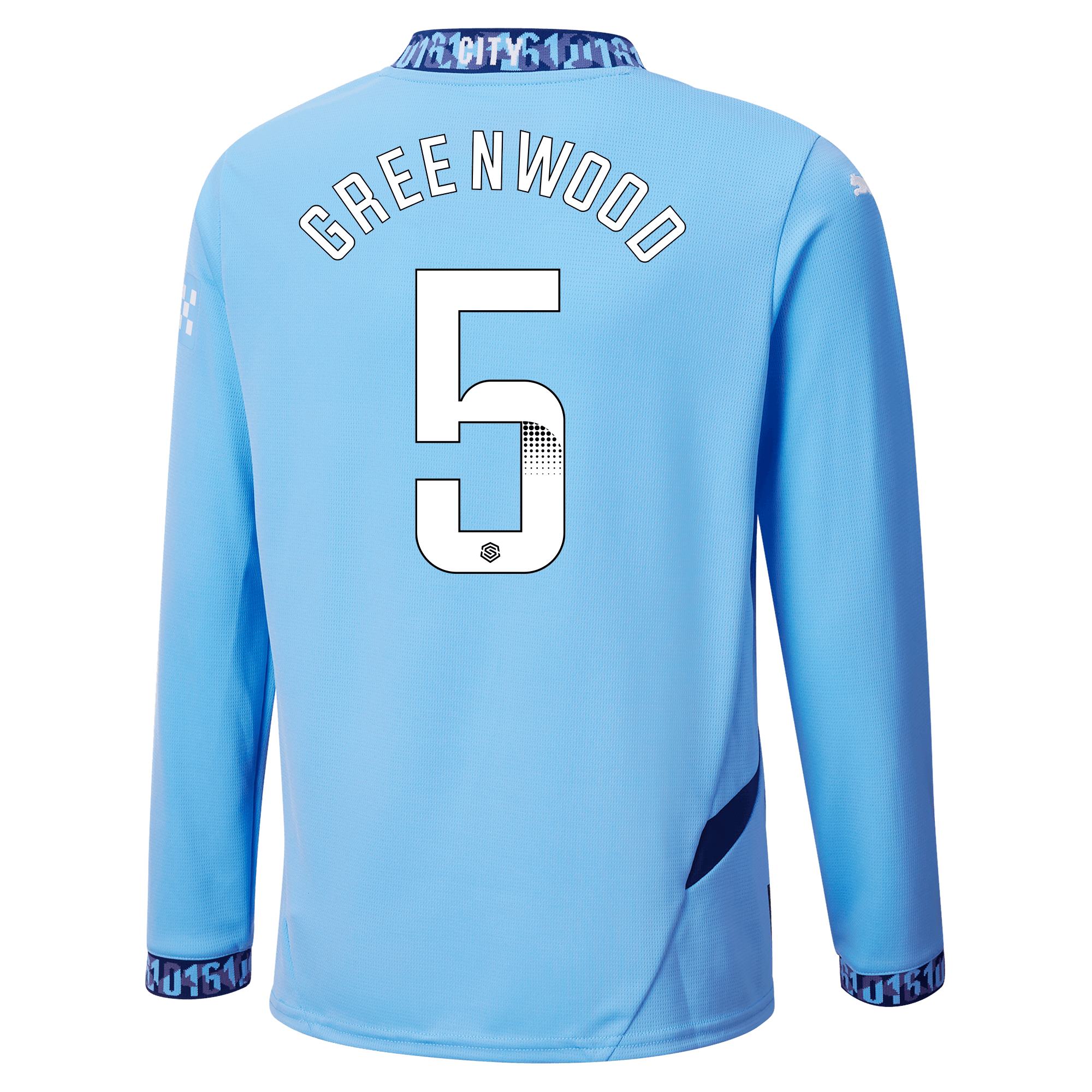 kinder manchester city heimtrikot langarm teamlightblue 202425 mit greenwood 5 aufdruck | Offizieller Manchester City Store