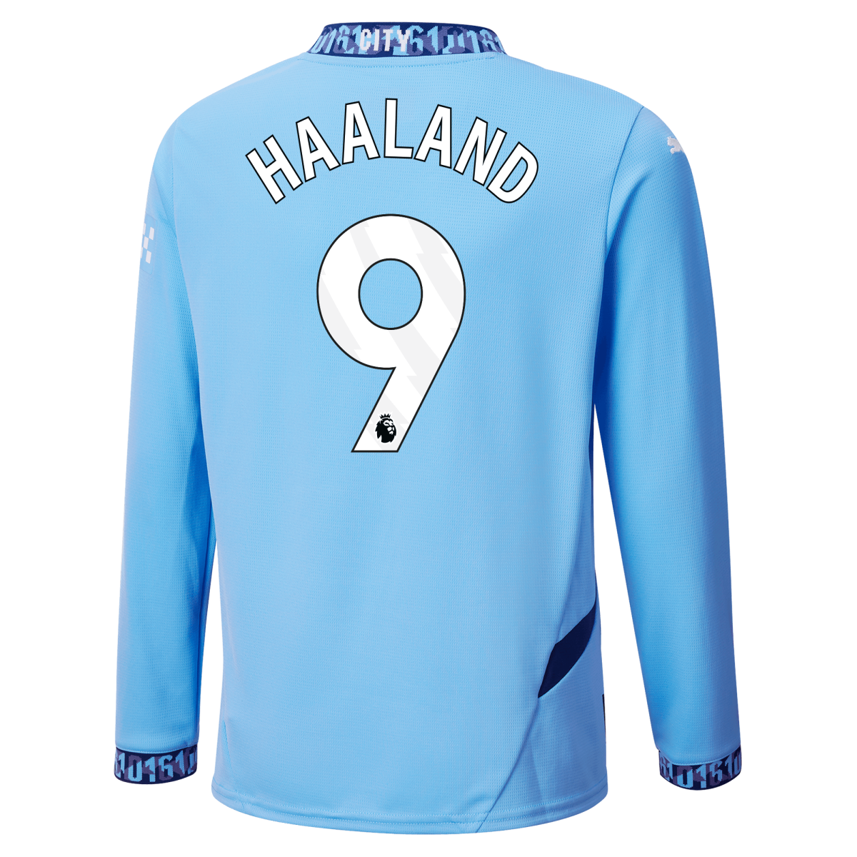 kinder manchester city heimtrikot langarm teamlightblue 202425 mit haaland 9 aufdruck | Offizieller Manchester City Store