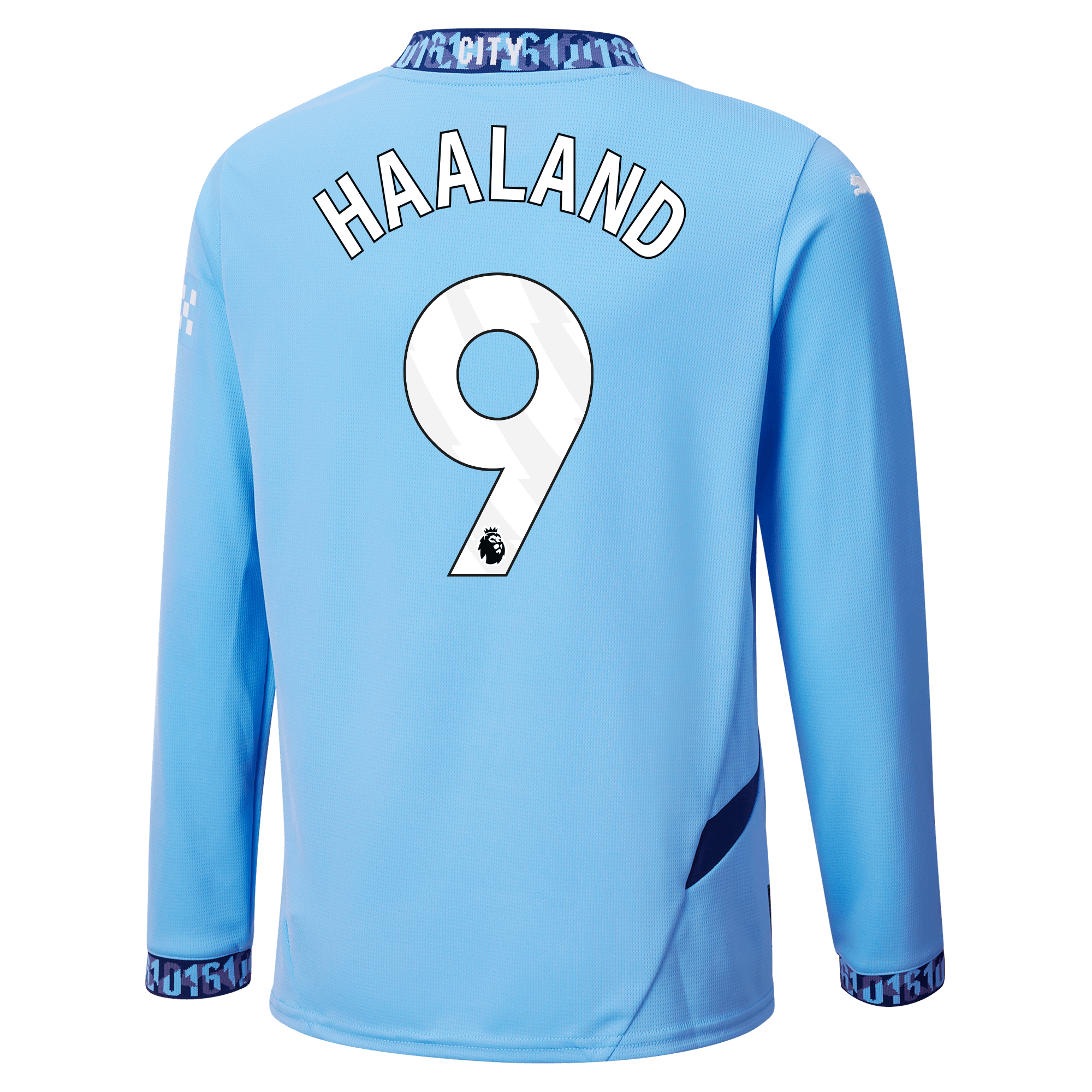 kinder manchester city heimtrikot langarm teamlightblue 202425 mit haaland 9 aufdruck | Offizieller Manchester City Store