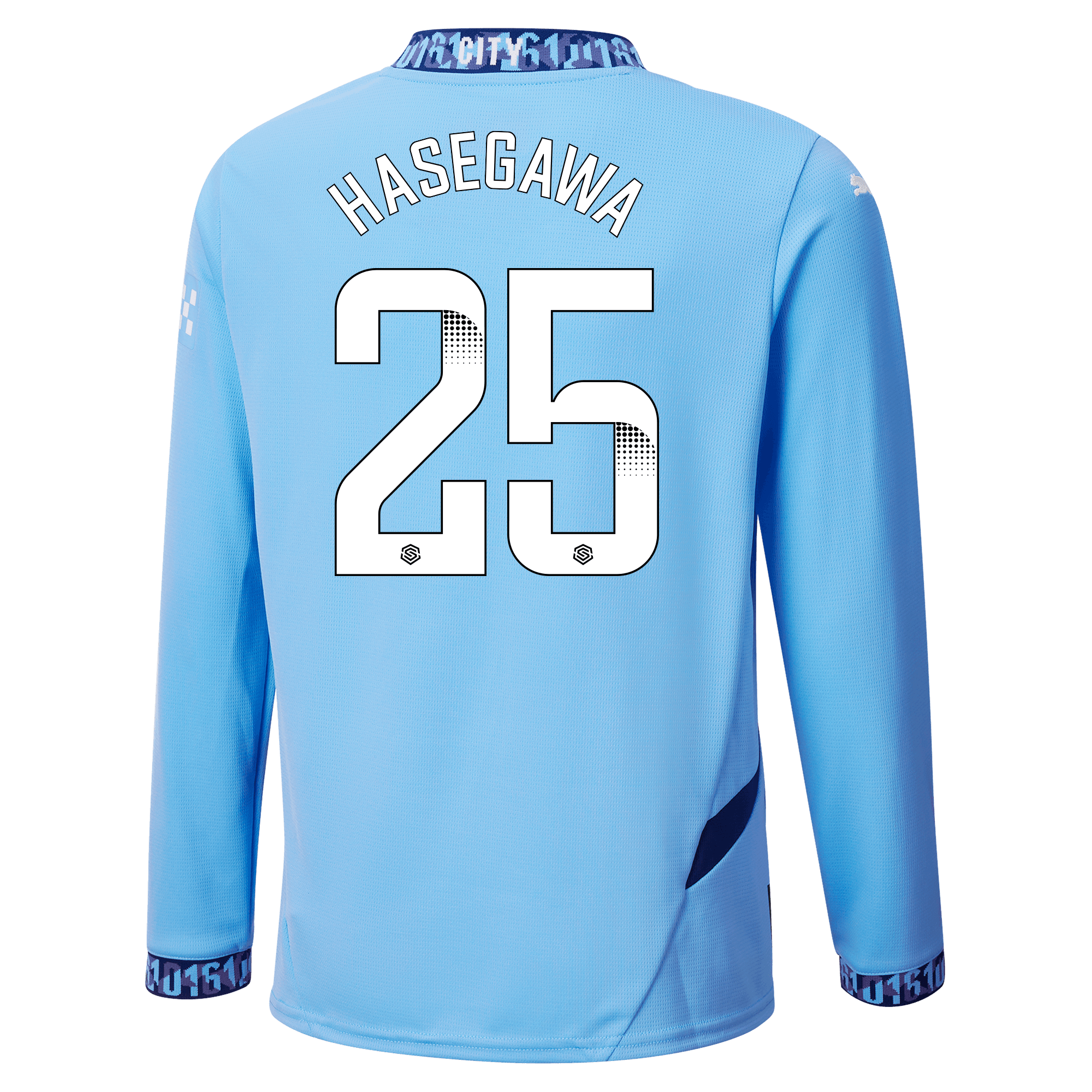 kinder manchester city heimtrikot langarm teamlightblue 202425 mit hasegawa 25 aufdruck | Offizieller Manchester City Store