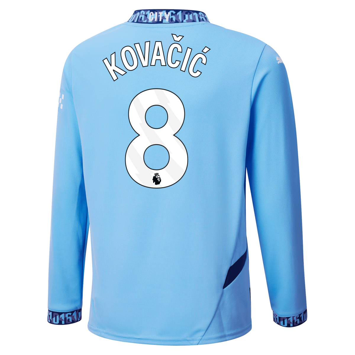 kinder manchester city heimtrikot langarm teamlightblue 202425 mit kovaČiĆ 8 aufdruck | Offizieller Manchester City Store