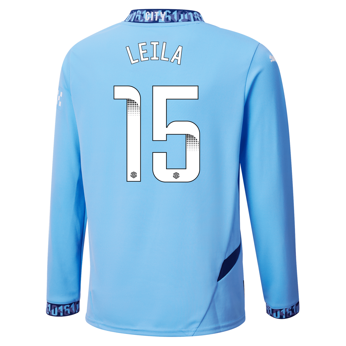 kinder manchester city heimtrikot langarm teamlightblue 202425 mit leila 15 aufdruck | Offizieller Manchester City Store
