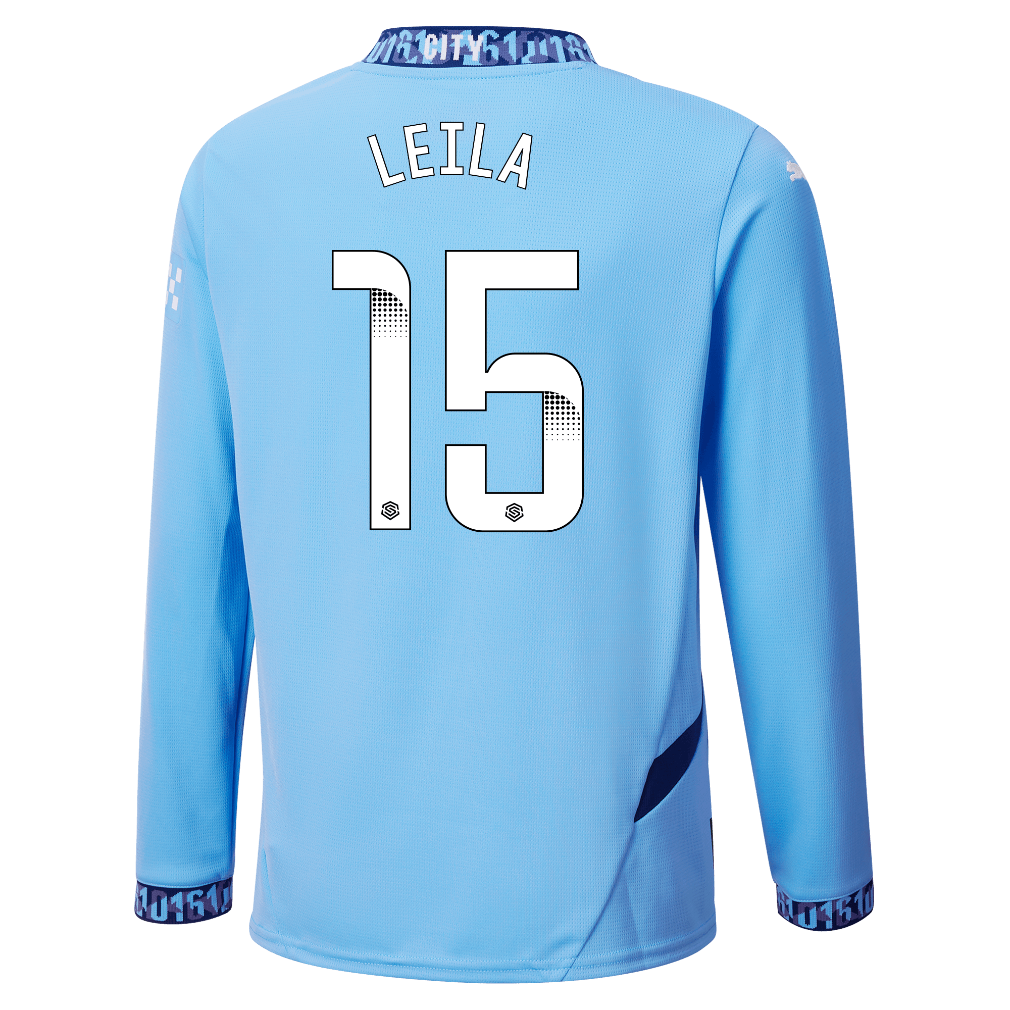 kinder manchester city heimtrikot langarm teamlightblue 202425 mit leila 15 aufdruck | Offizieller Manchester City Store