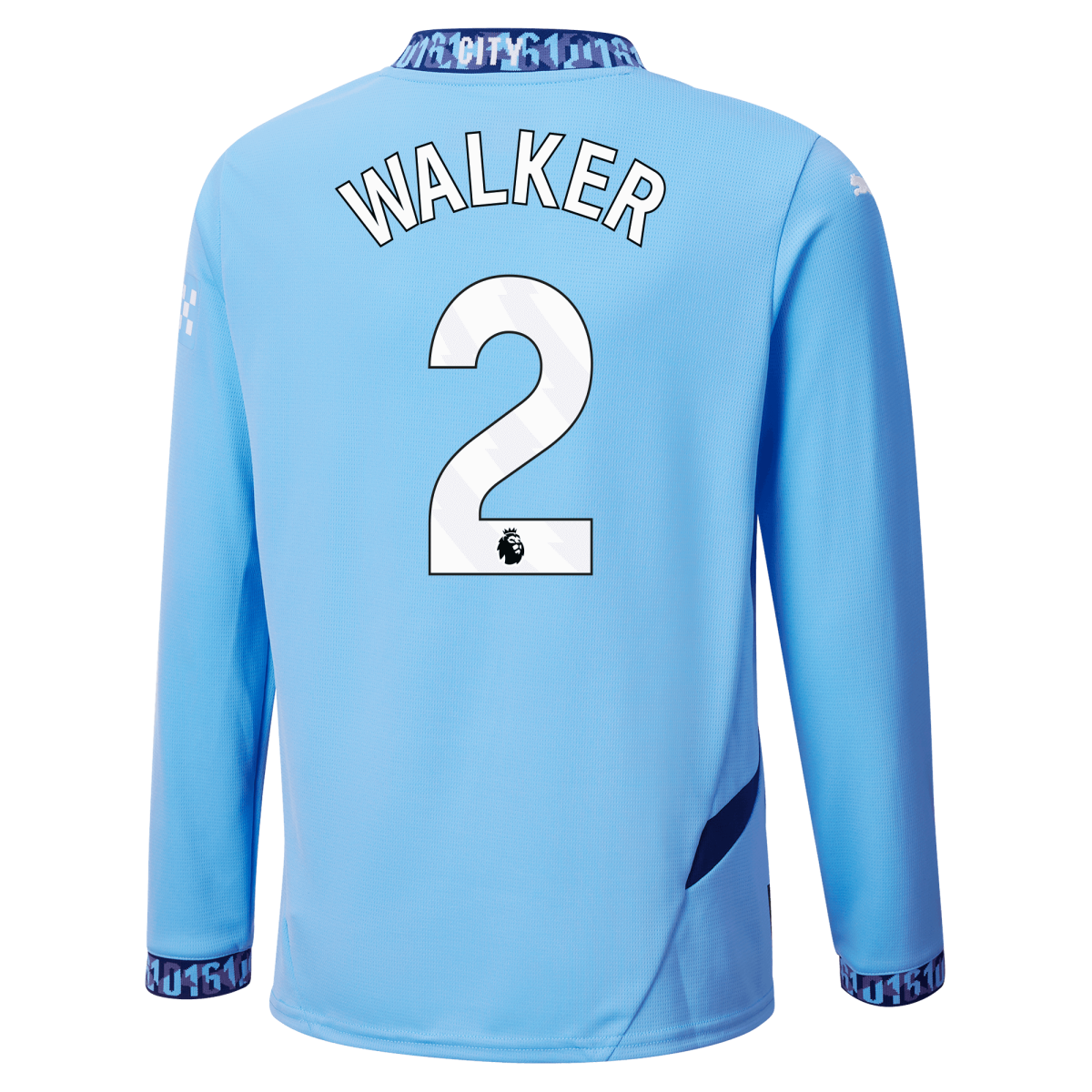 kinder manchester city heimtrikot langarm teamlightblue 202425 mit walker 2 aufdruck | Offizieller Manchester City Store
