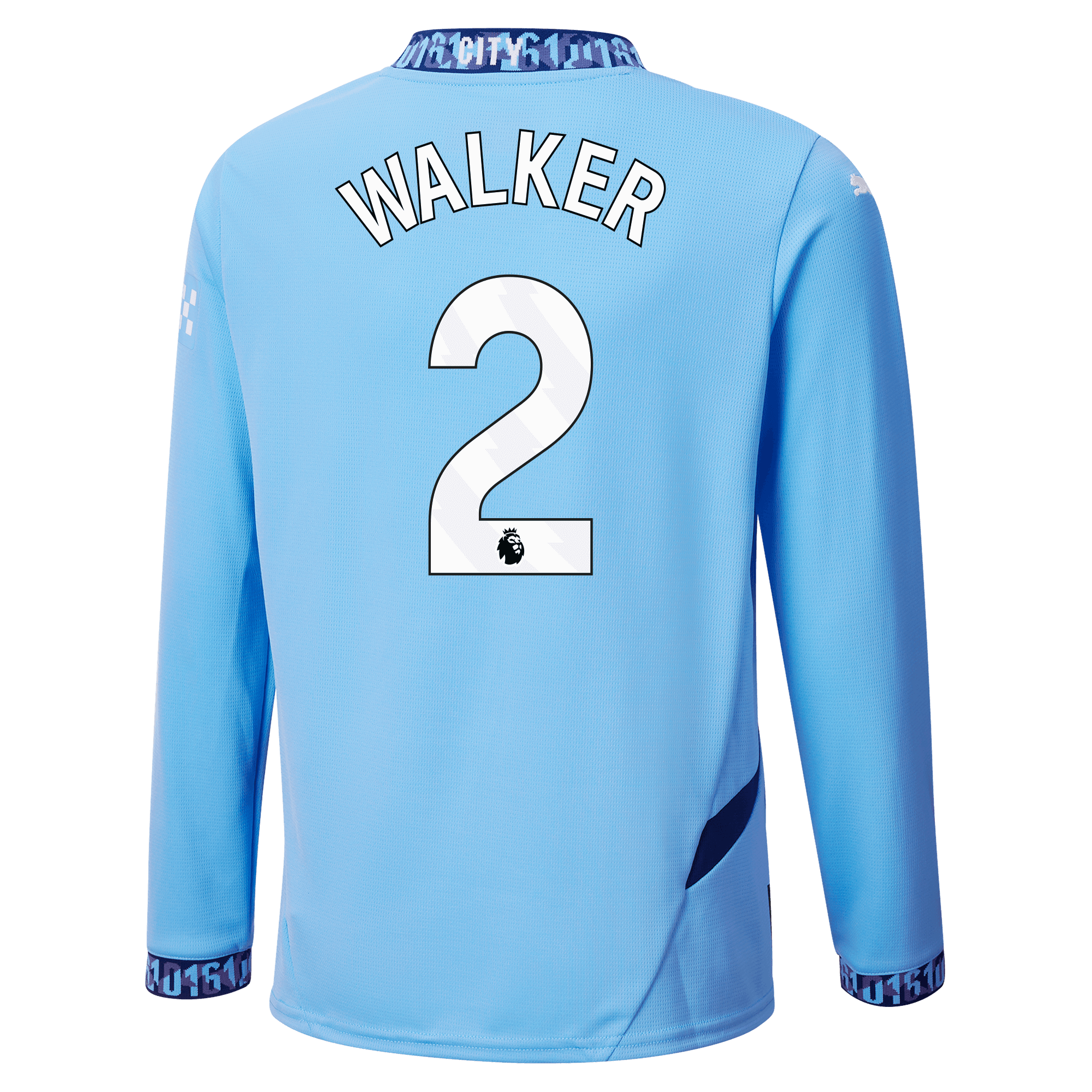 kinder manchester city heimtrikot langarm teamlightblue 202425 mit walker 2 aufdruck | Offizieller Manchester City Store