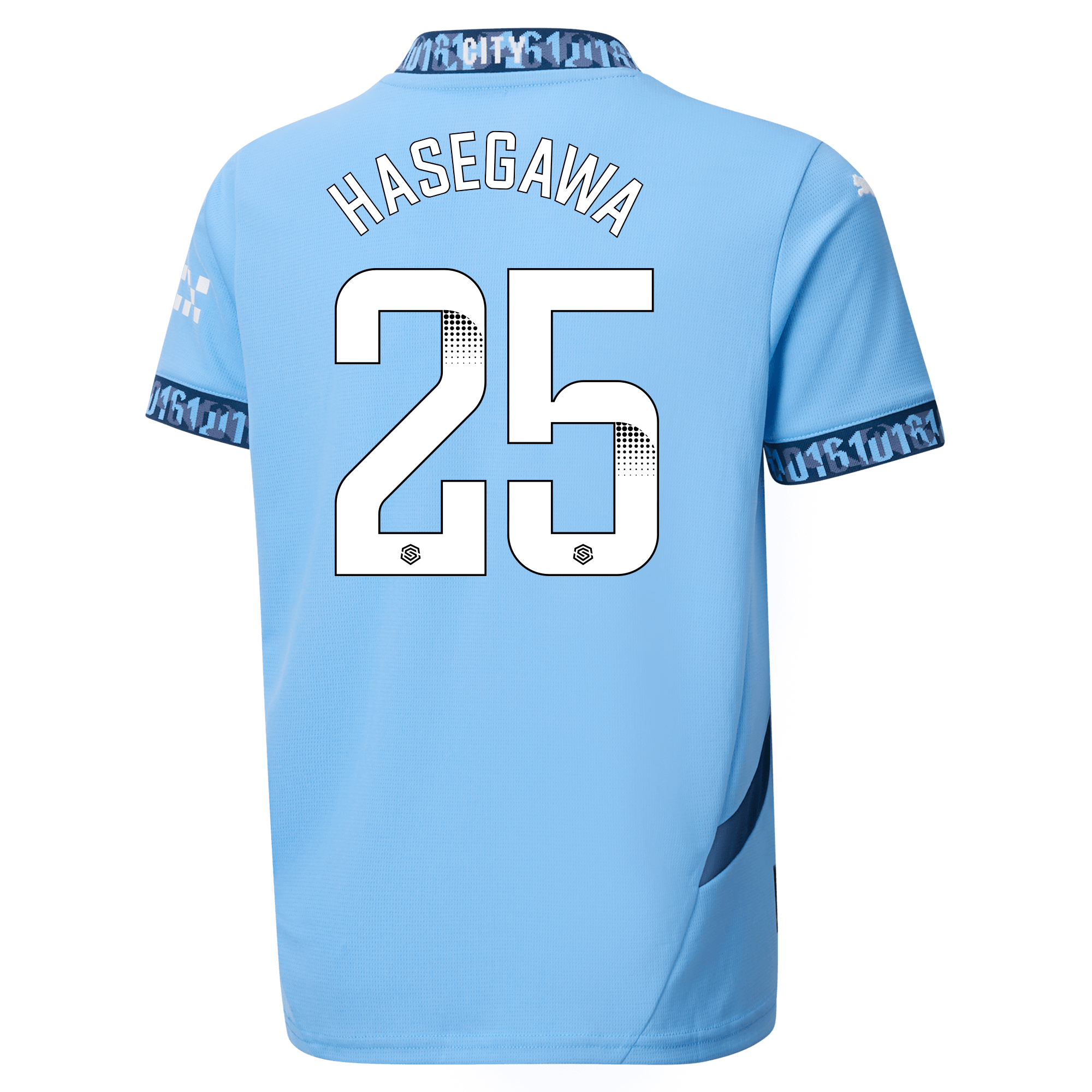 kinder manchester city heimtrikot teamlightblue 202425 mit hasegawa 25 aufdruck | Offizieller Manchester City Store
