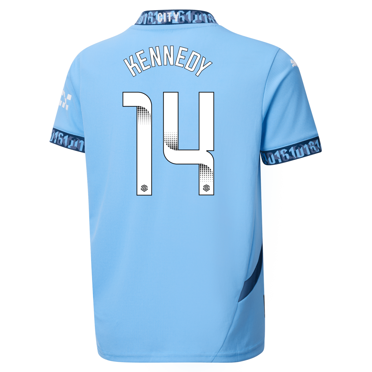 kinder manchester city heimtrikot teamlightblue 202425 mit kennedy 33 aufdruck | Offizieller Manchester City Store