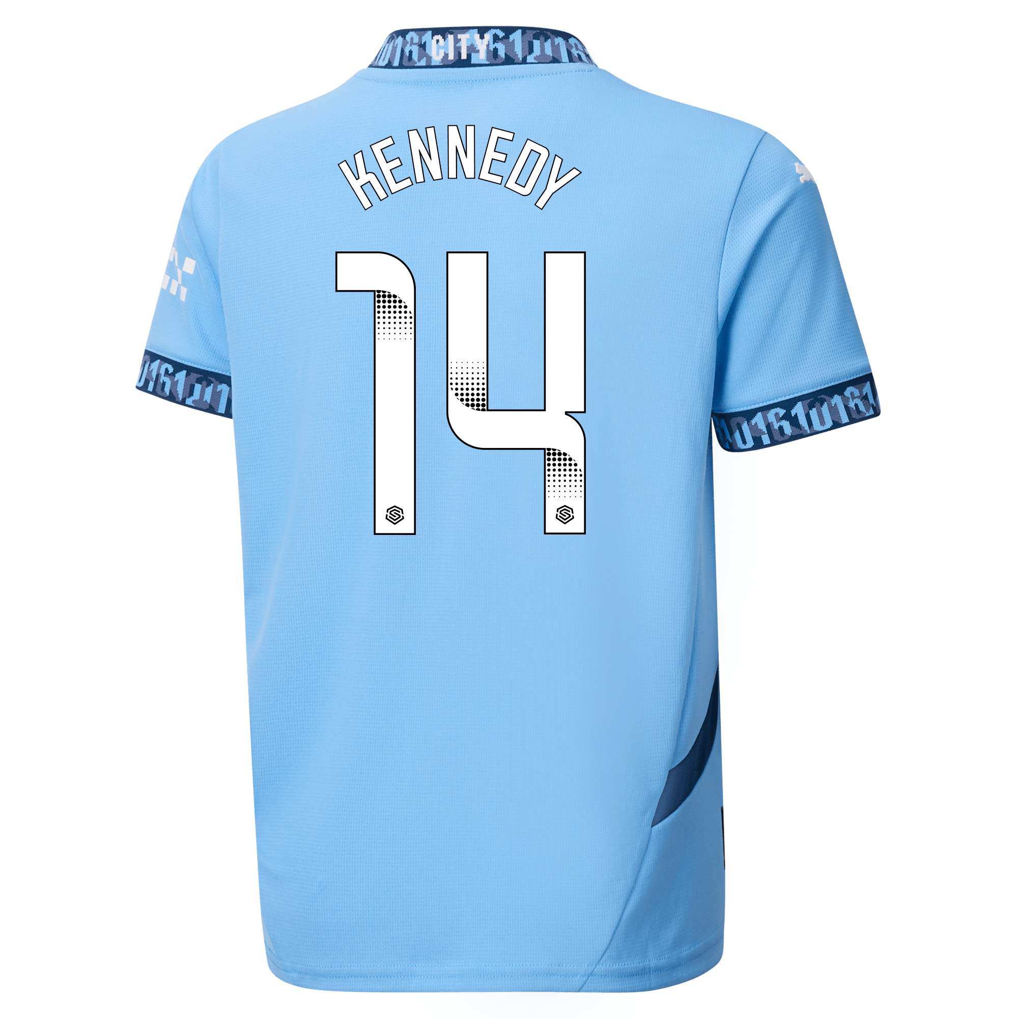 kinder manchester city heimtrikot teamlightblue 202425 mit kennedy 33 aufdruck | Offizieller Manchester City Store