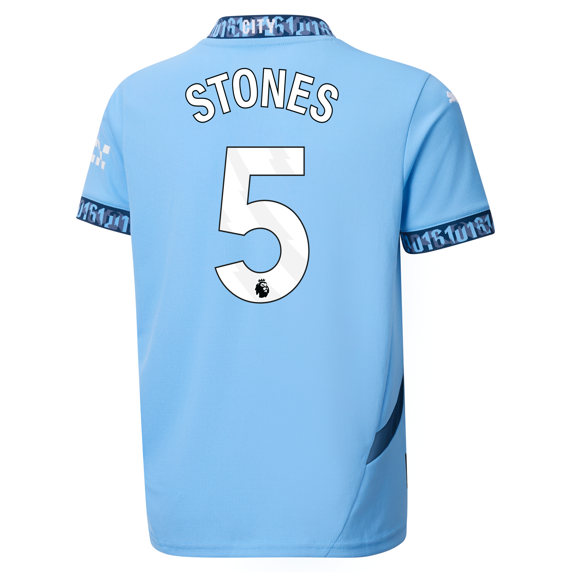 kinder manchester city heimtrikot teamlightblue 202425 mit stones 5 aufdruck | Offizieller Manchester City Store