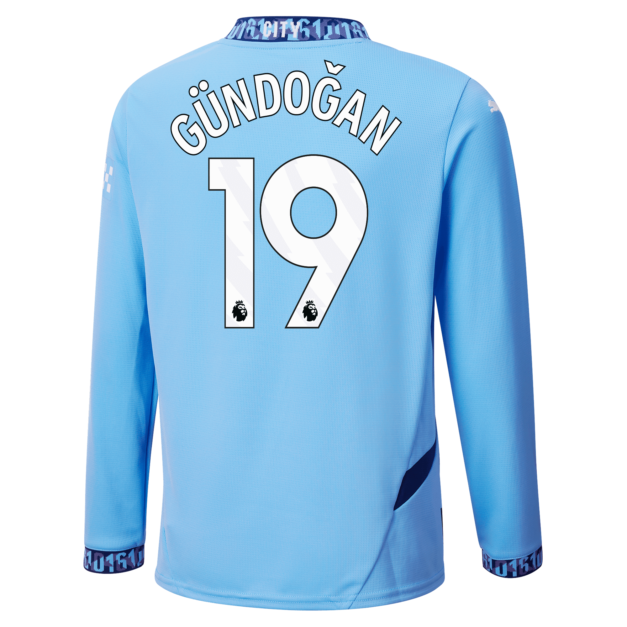 kinder manchester city home jersey teamlightblue 202425 long sleeve with gÜndoĞan 19 printing | Offizieller Manchester City Store