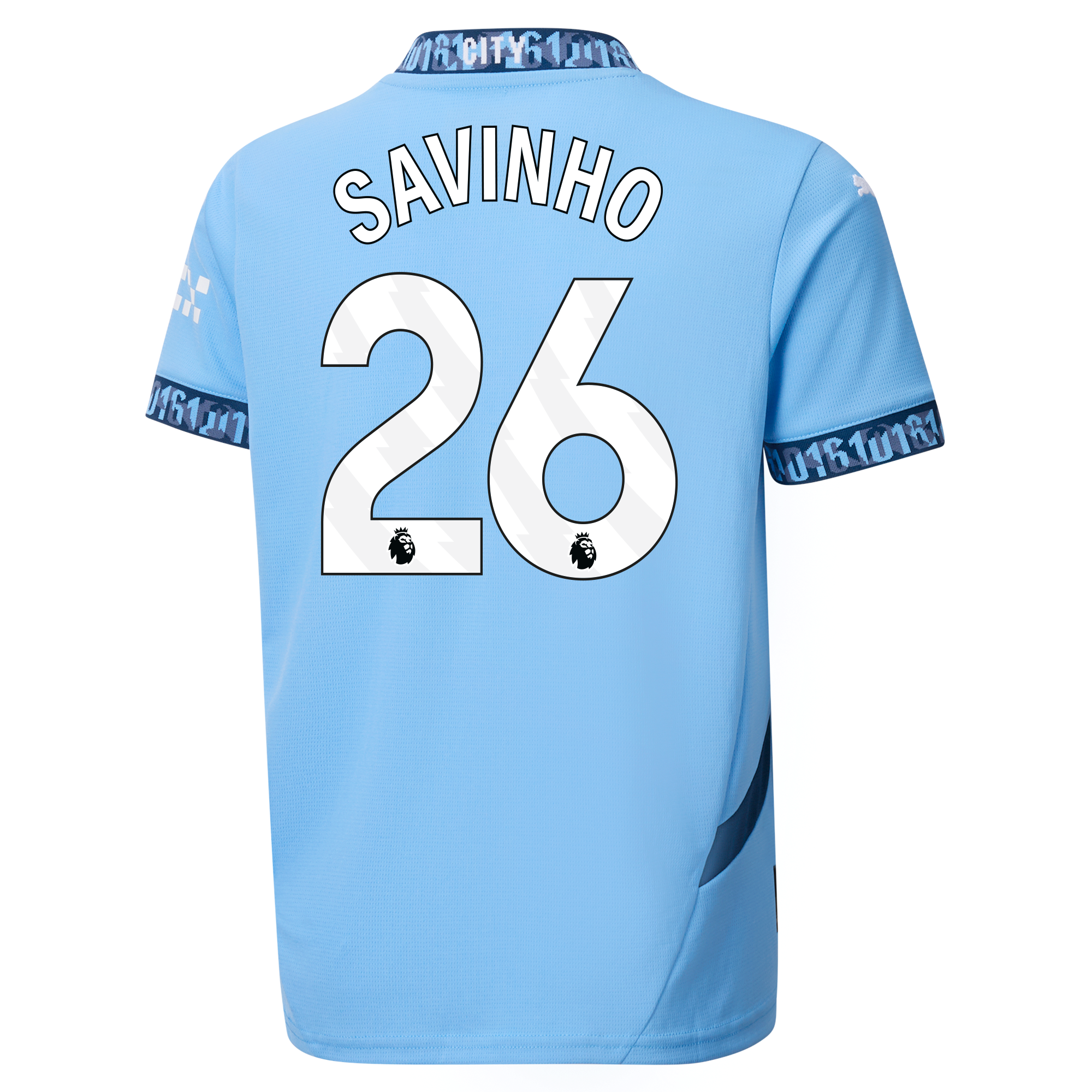 kinder manchester city home jersey teamlightblue 202425 with savinho 26 printing | Offizieller Manchester City Store