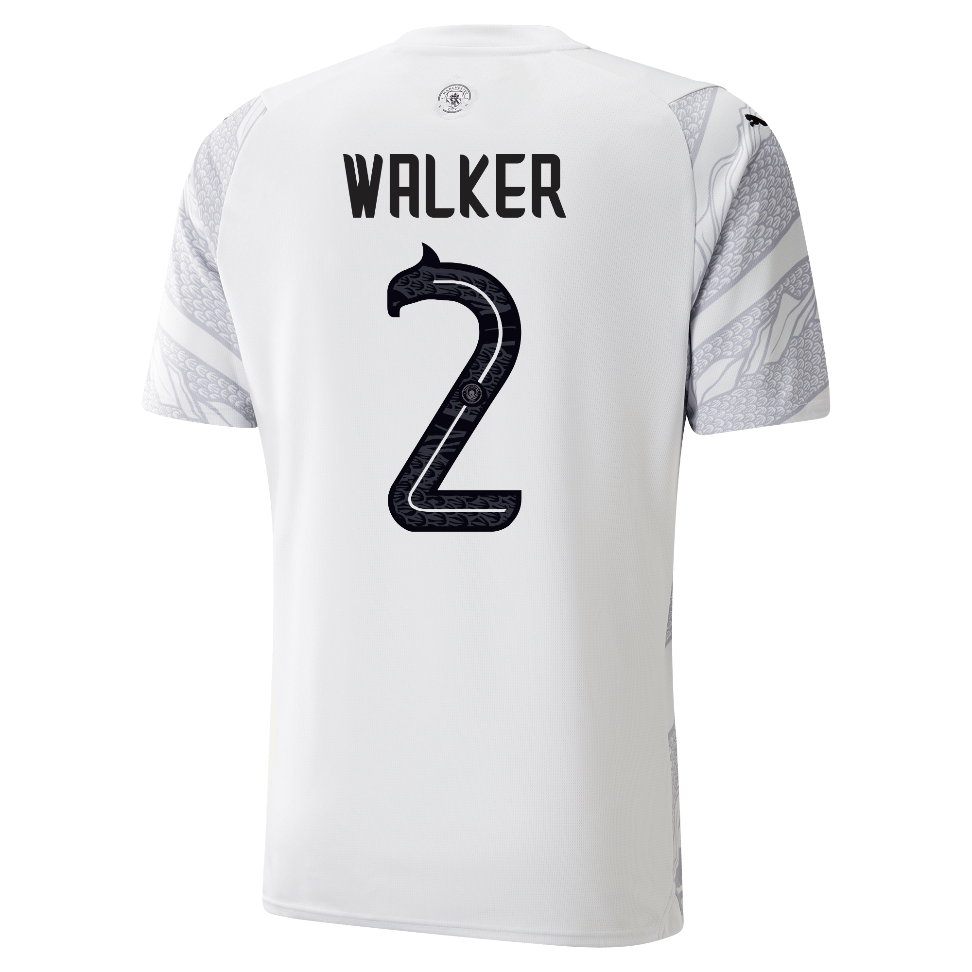 kinder manchester city jahr des drachen trikot black2fsilver 202324 mit walker 2 aufdruck | Offizieller Manchester City Store