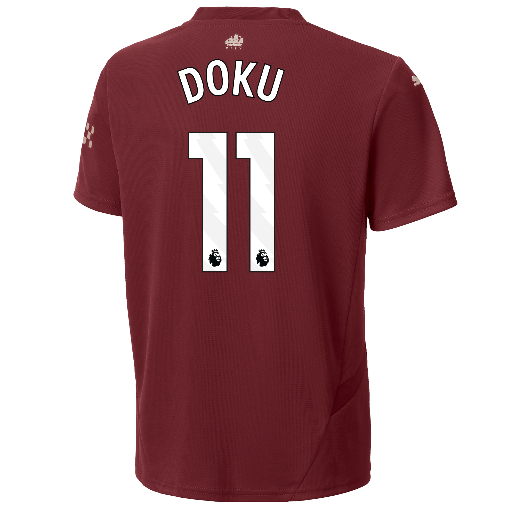 kinder manchester city third jersey burgundy 202425 with doku 11 printing | Offizieller Manchester City Store