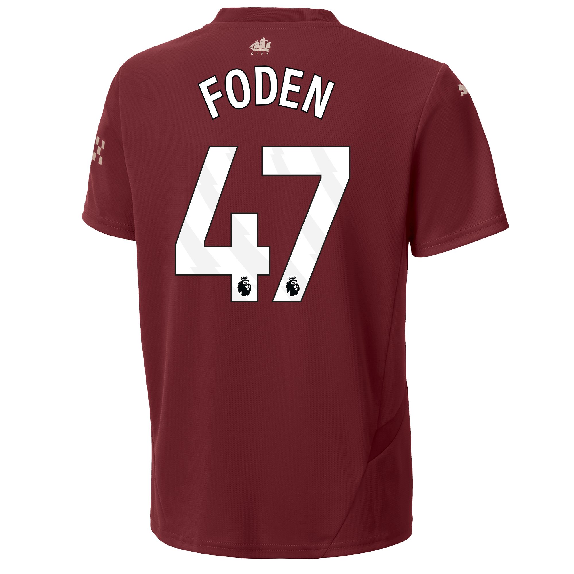 kinder manchester city third jersey burgundy 202425 with foden 47 printing | Offizieller Manchester City Store