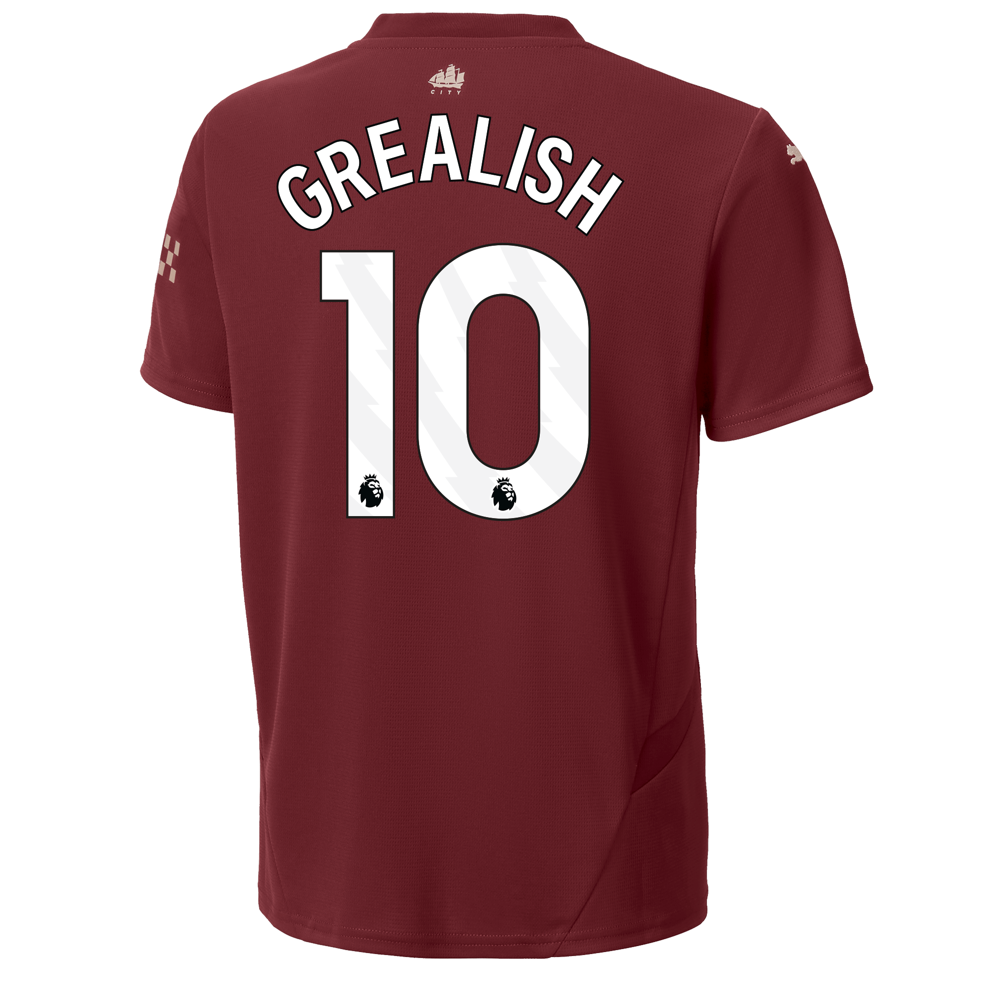 kinder manchester city third jersey burgundy 202425 with grealish 10 printing | Offizieller Manchester City Store