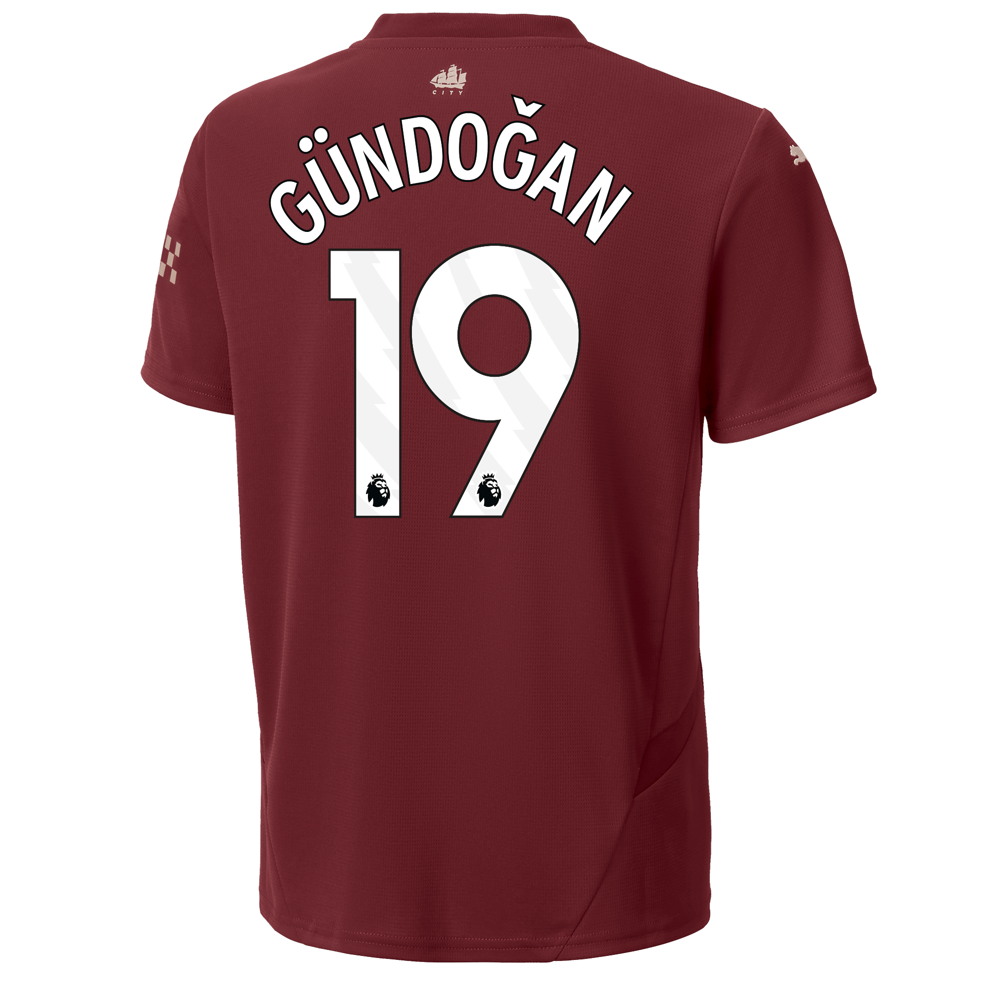 kinder manchester city third jersey burgundy 202425 with gÜndoĞan 19 printing | Offizieller Manchester City Store