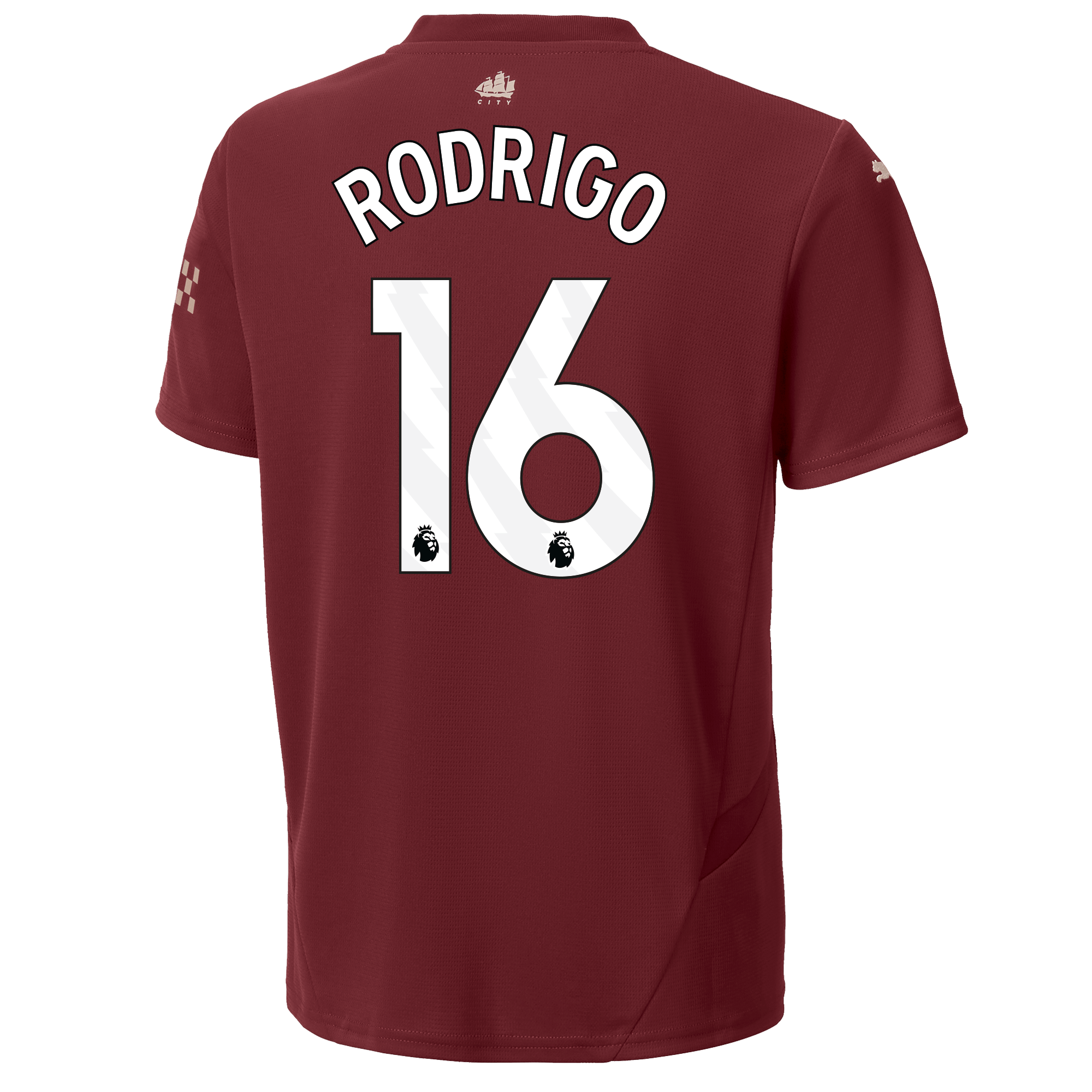 kinder manchester city third jersey burgundy 202425 with rodrigo 16 printing | Offizieller Manchester City Store
