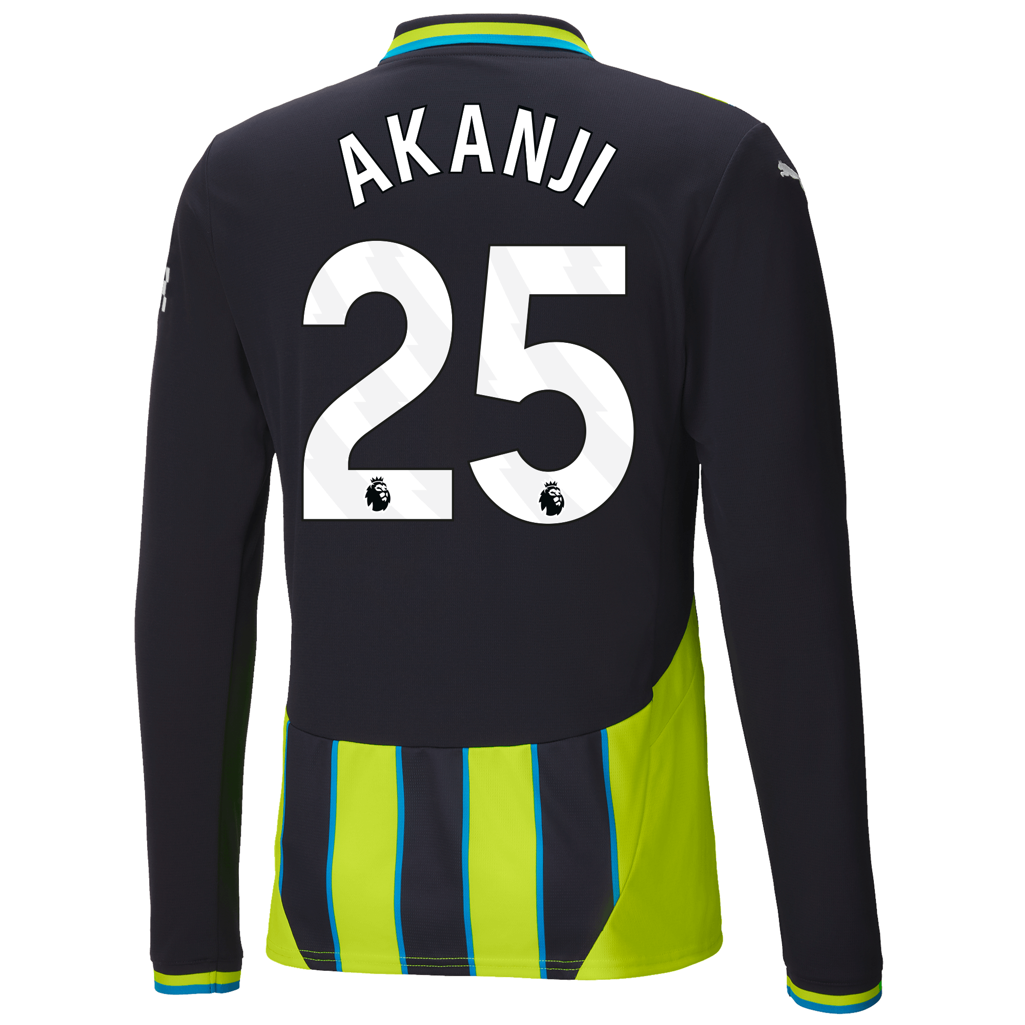 manchester city authentic away jersey 202425 long sleeve with akanji 25 printing | Offizieller Manchester City Store