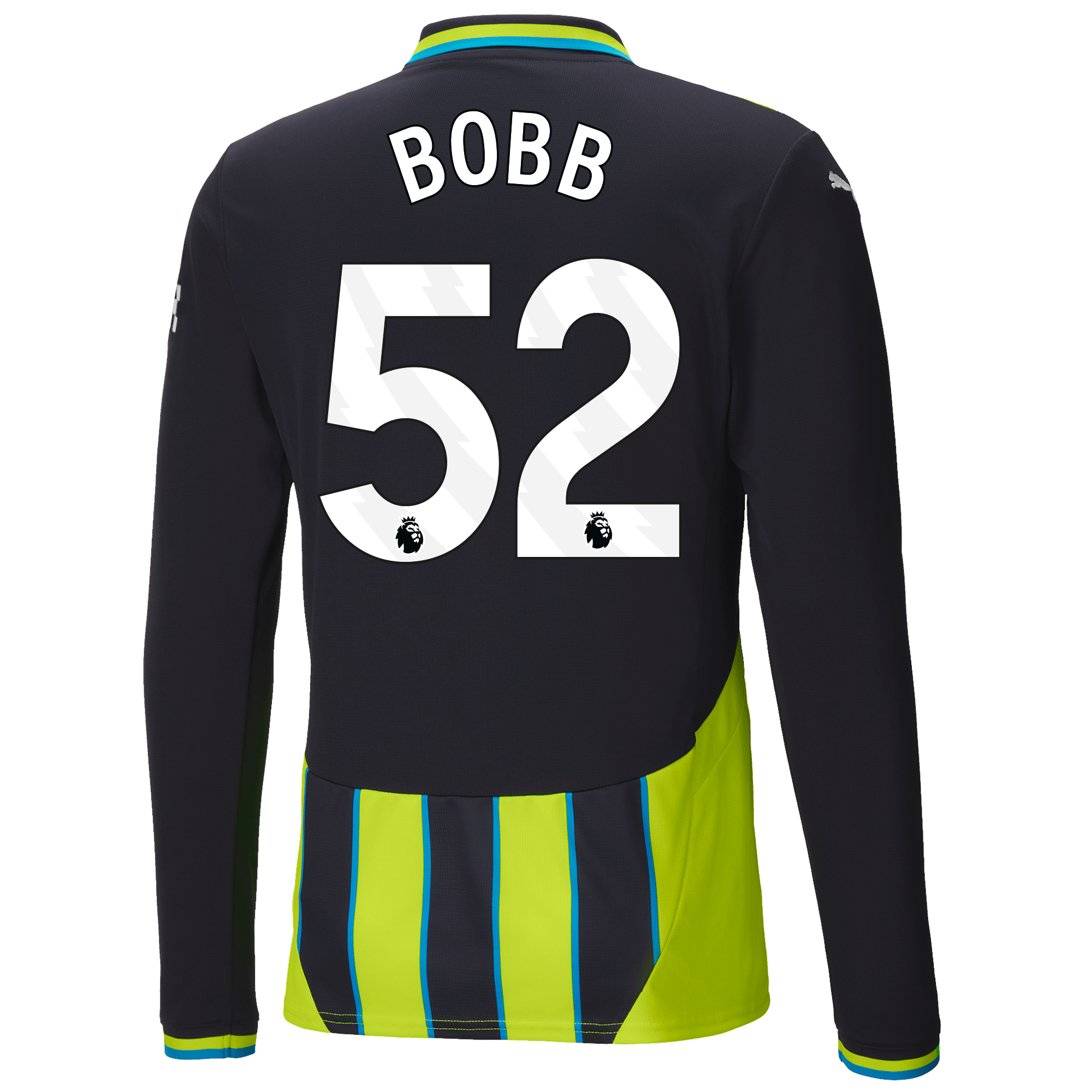 manchester city authentic away jersey 202425 long sleeve with bobb 52 printing | Offizieller Manchester City Store