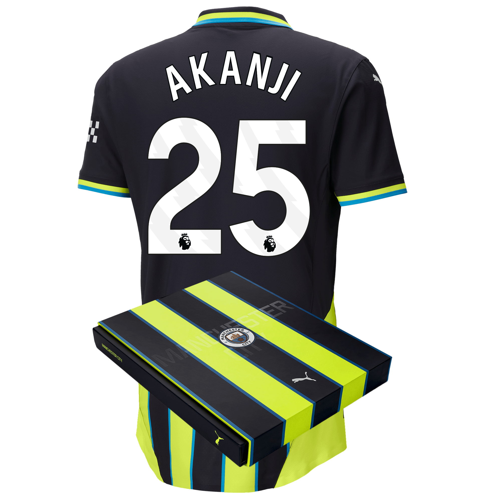 manchester city authentic away jersey 202425 with akanji 25 printing in gift box | Offizieller Manchester City Store