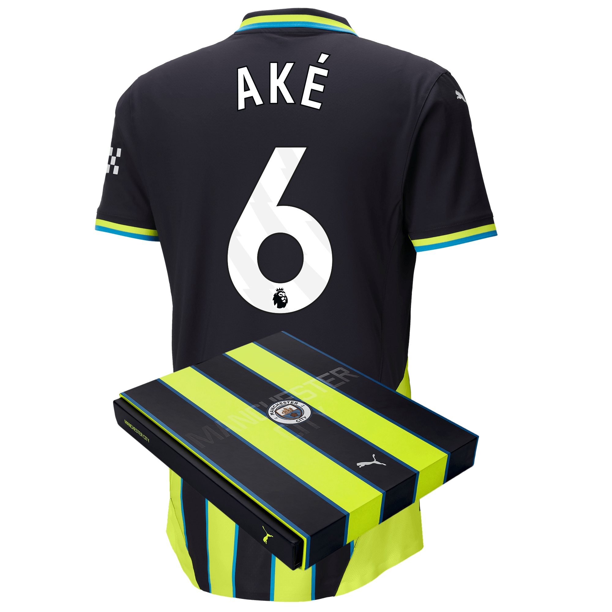 manchester city authentic away jersey 202425 with akÉ 6 printing in gift box | Offizieller Manchester City Store