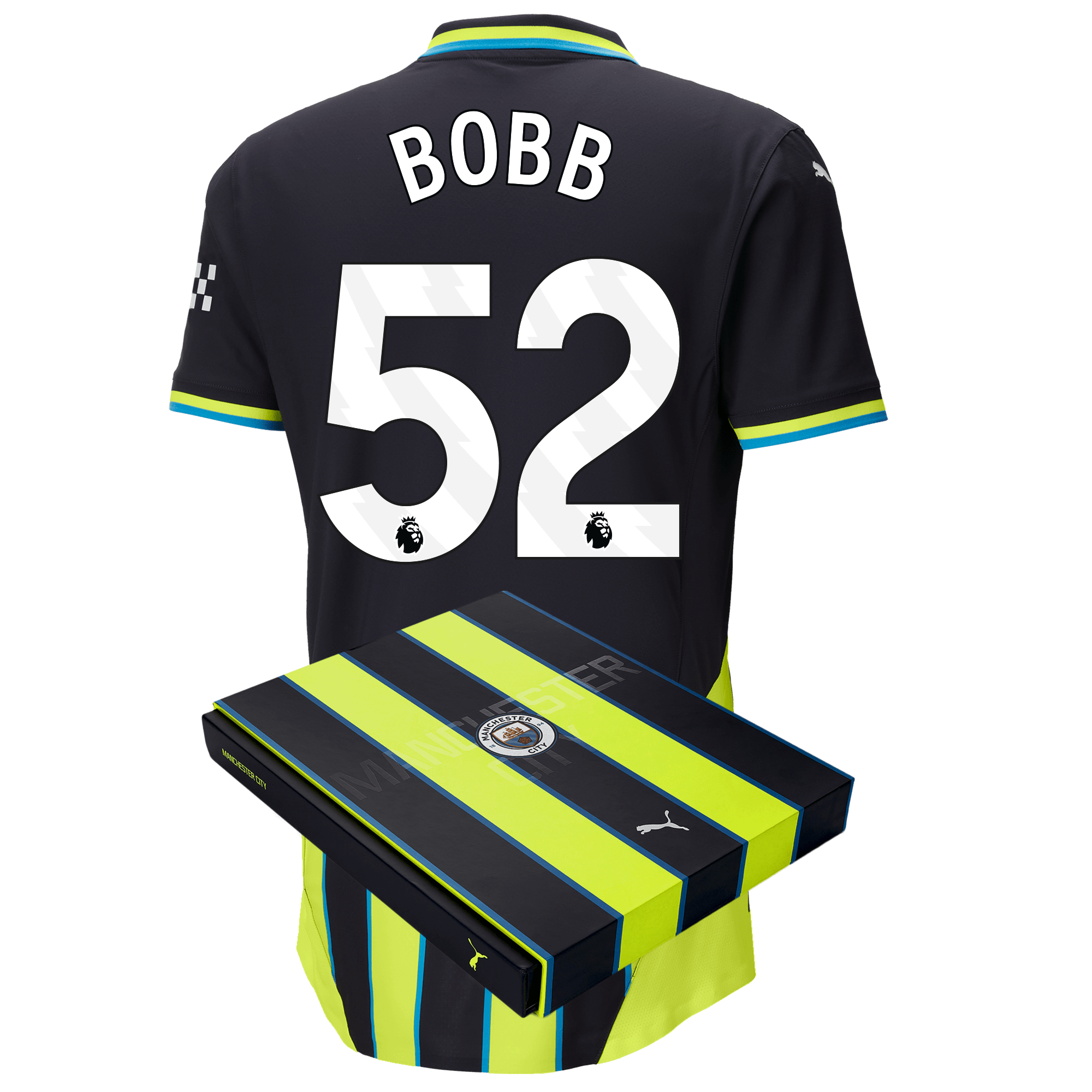 manchester city authentic away jersey 202425 with bobb 52 printing in gift box | Offizieller Manchester City Store