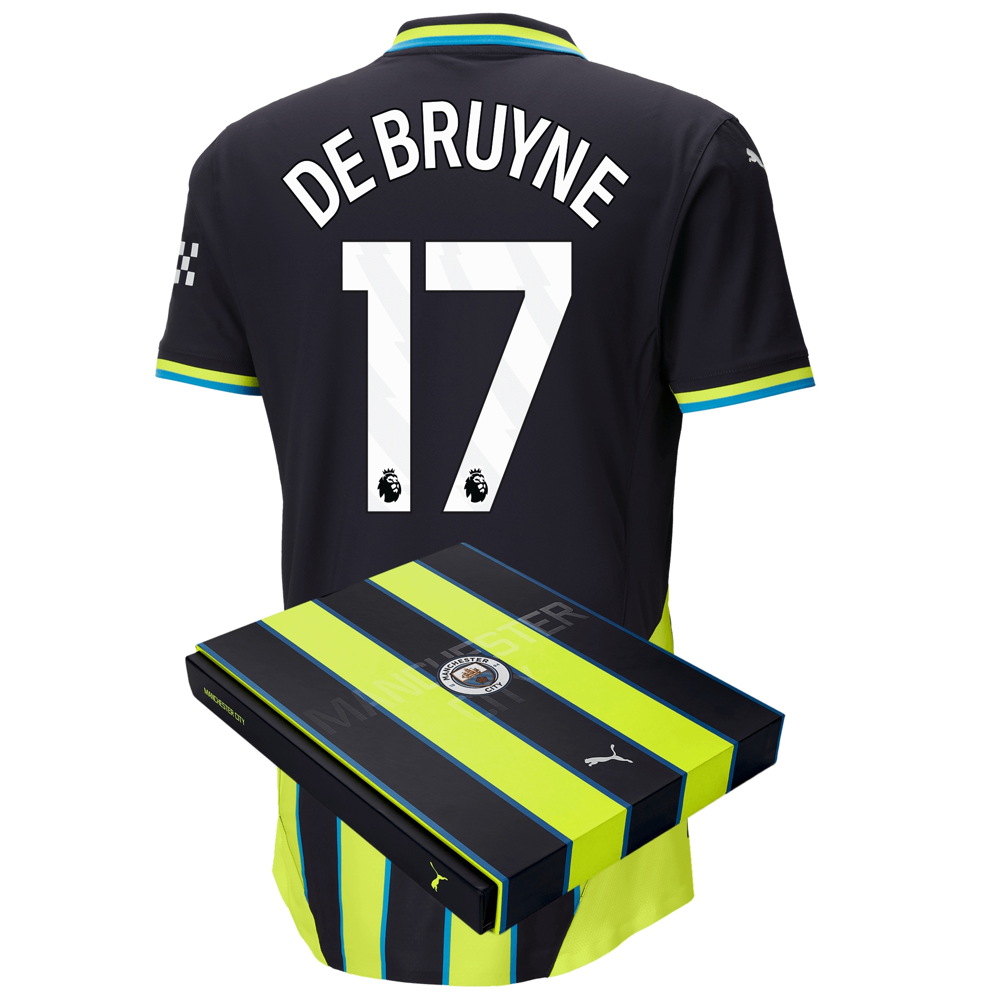 manchester city authentic away jersey 202425 with de bruyne 17 printing in gift box | Offizieller Manchester City Store