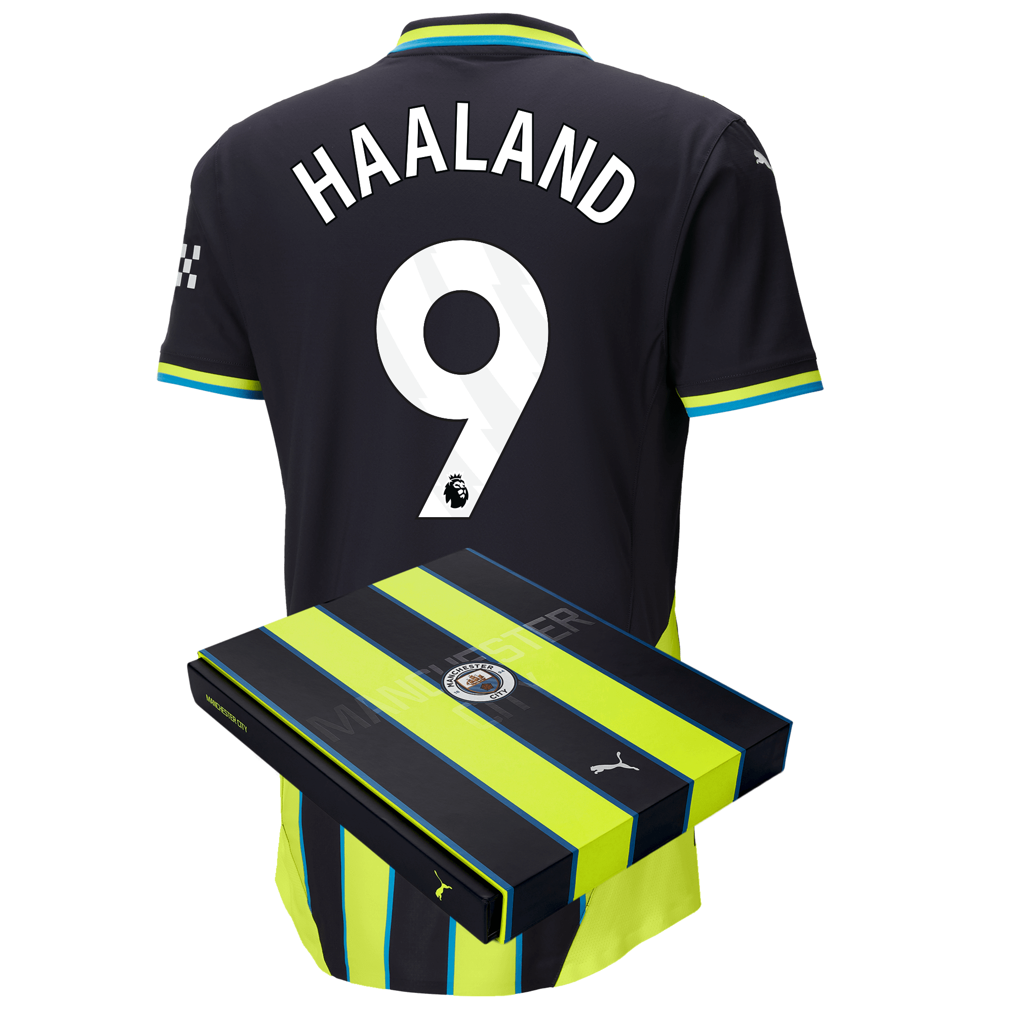 manchester city authentic away jersey 202425 with haaland 9 printing in gift box | Offizieller Manchester City Store