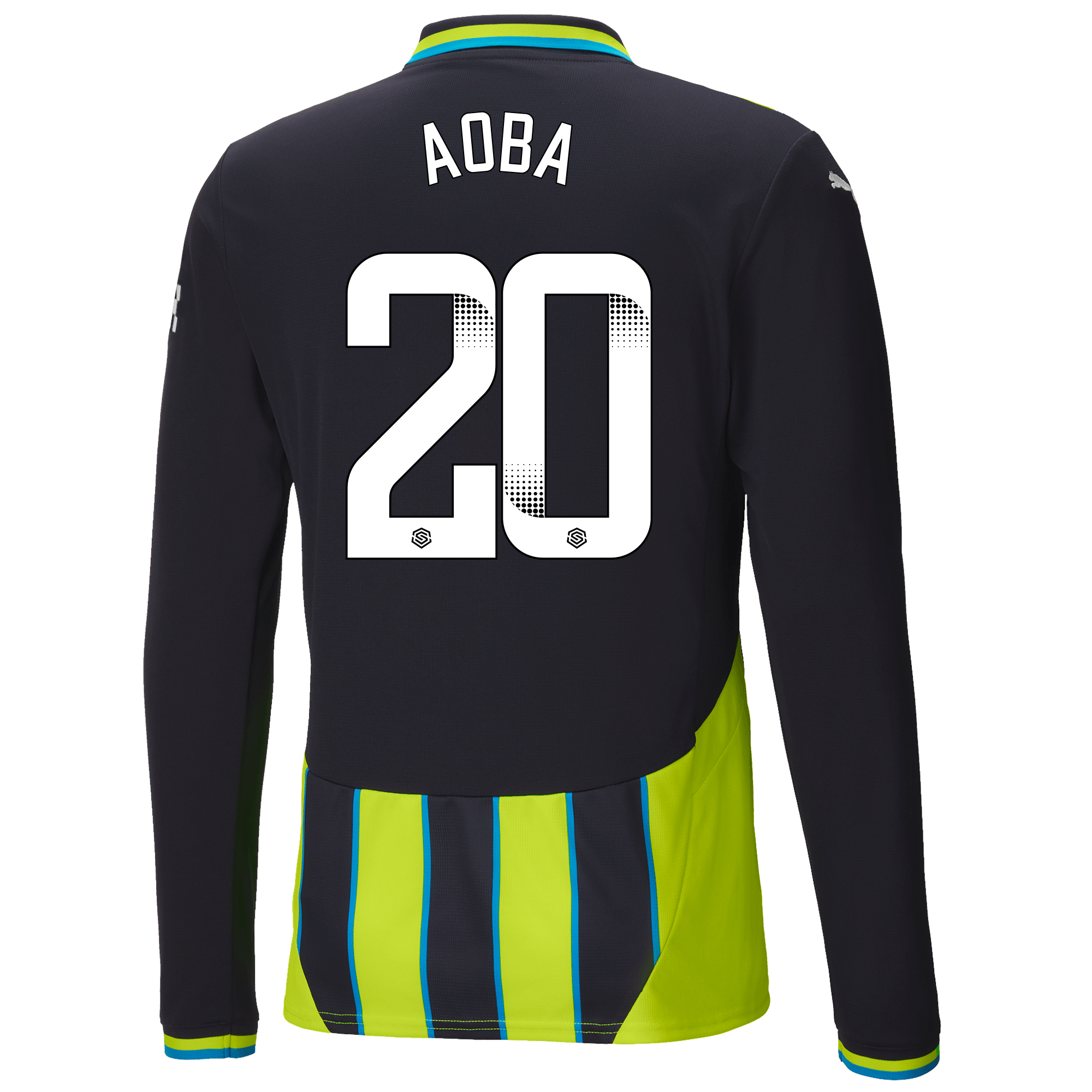 manchester city authentic away jersey newnavy 202425 long sleeve with aoba 20 printing | Offizieller Manchester City Store