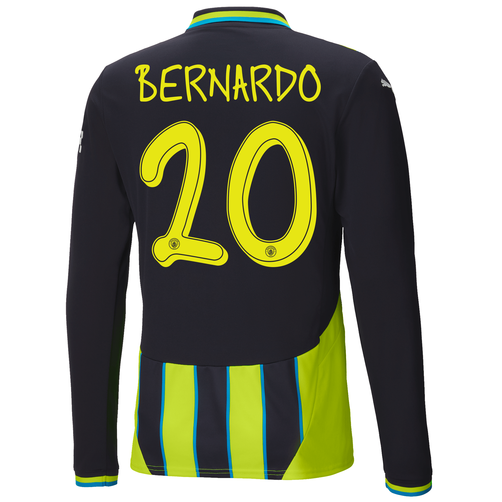 manchester city authentic away jersey newnavy 202425 long sleeve with bernardo 20 printing | Offizieller Manchester City Store