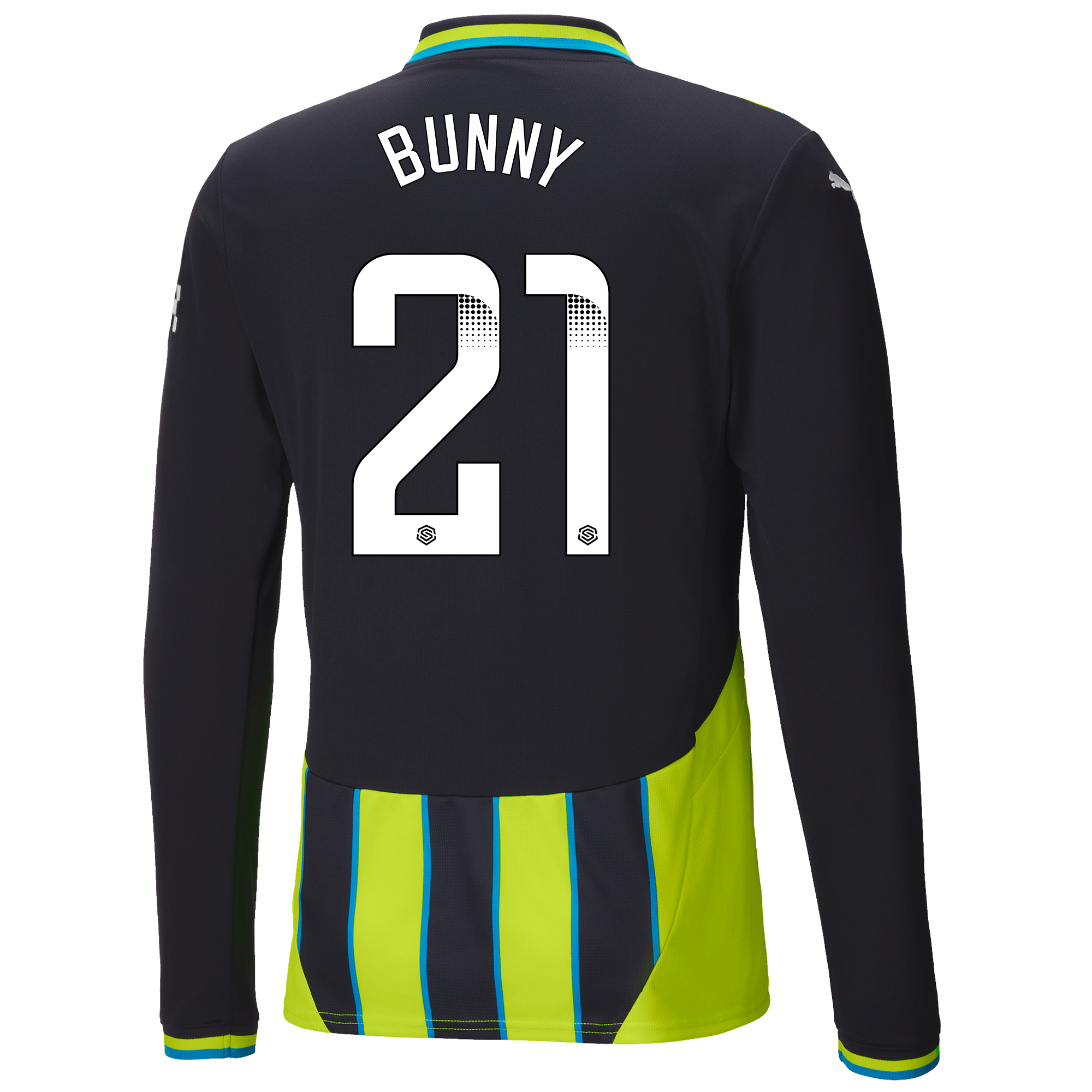 manchester city authentic away jersey newnavy 202425 long sleeve with bunny 21 printing | Offizieller Manchester City Store