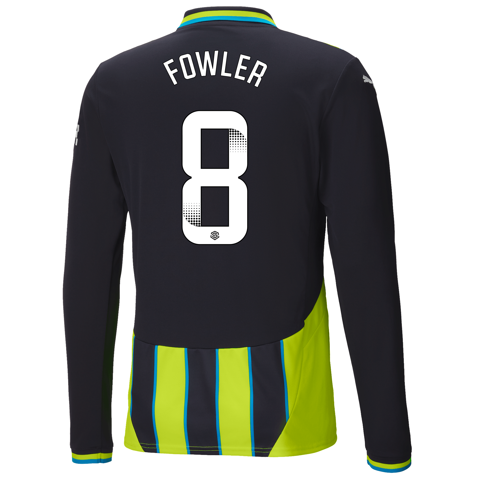 manchester city authentic away jersey newnavy 202425 long sleeve with fowler 8 printing | Offizieller Manchester City Store