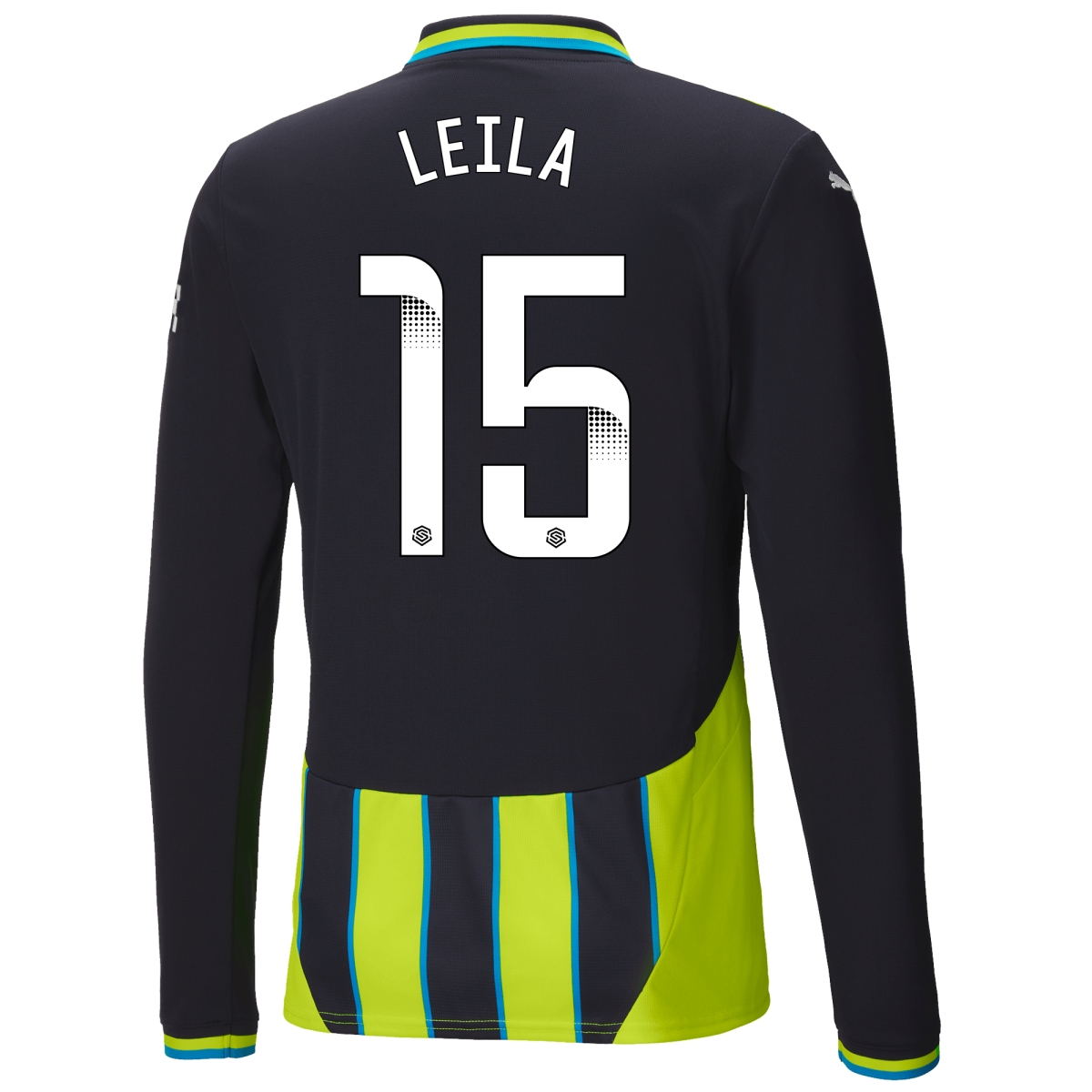 manchester city authentic away jersey newnavy 202425 long sleeve with leila 15 printing | Offizieller Manchester City Store
