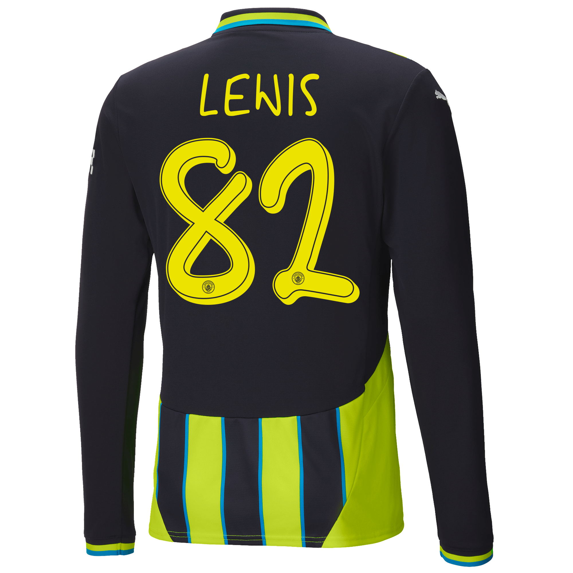 manchester city authentic away jersey newnavy 202425 long sleeve with lewis 82 printing | Offizieller Manchester City Store