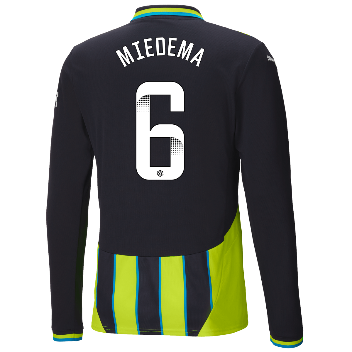 manchester city authentic away jersey newnavy 202425 long sleeve with miedema 6 printing | Offizieller Manchester City Store