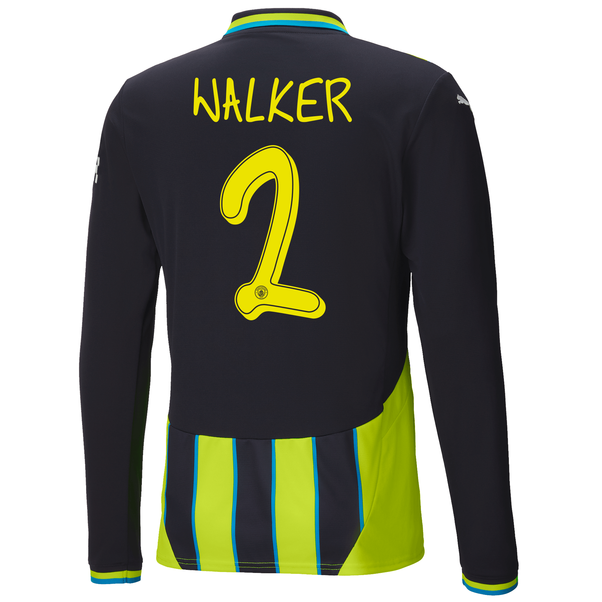 manchester city authentic away jersey newnavy 202425 long sleeve with walker 2 printing | Offizieller Manchester City Store