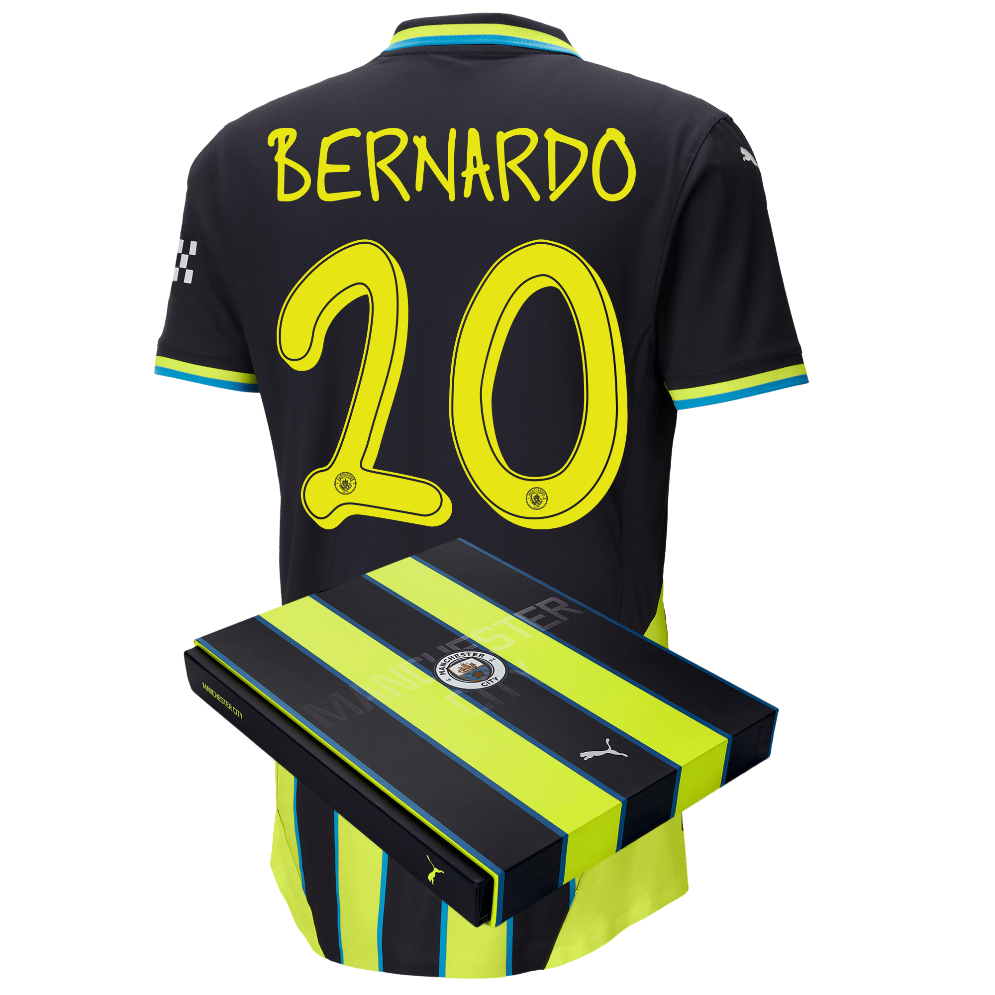 manchester city authentic away jersey newnavy 202425 with bernardo 20 printing in gift box | Offizieller Manchester City Store