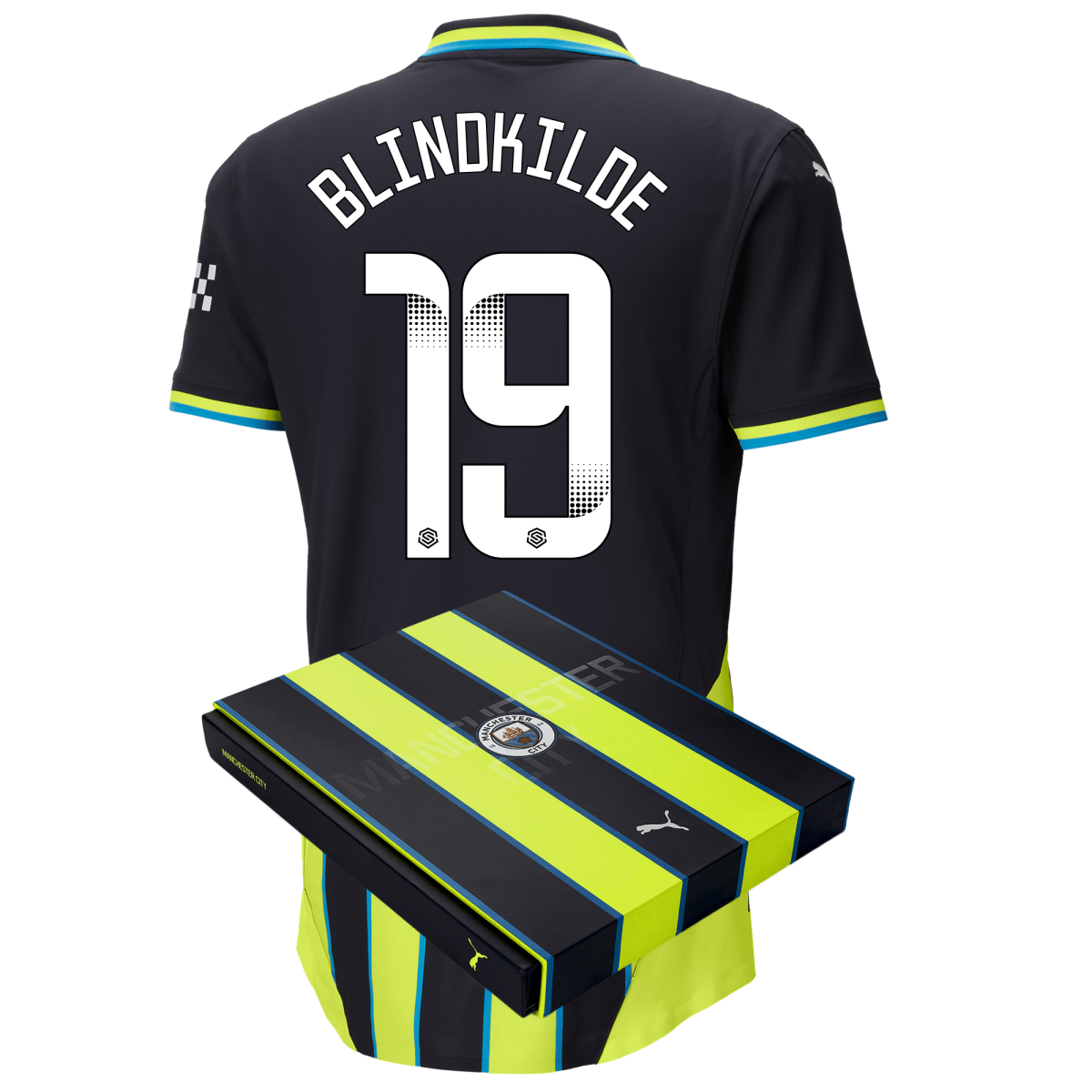 manchester city authentic away jersey newnavy 202425 with blindkilde 19 printing in gift box | Offizieller Manchester City Store